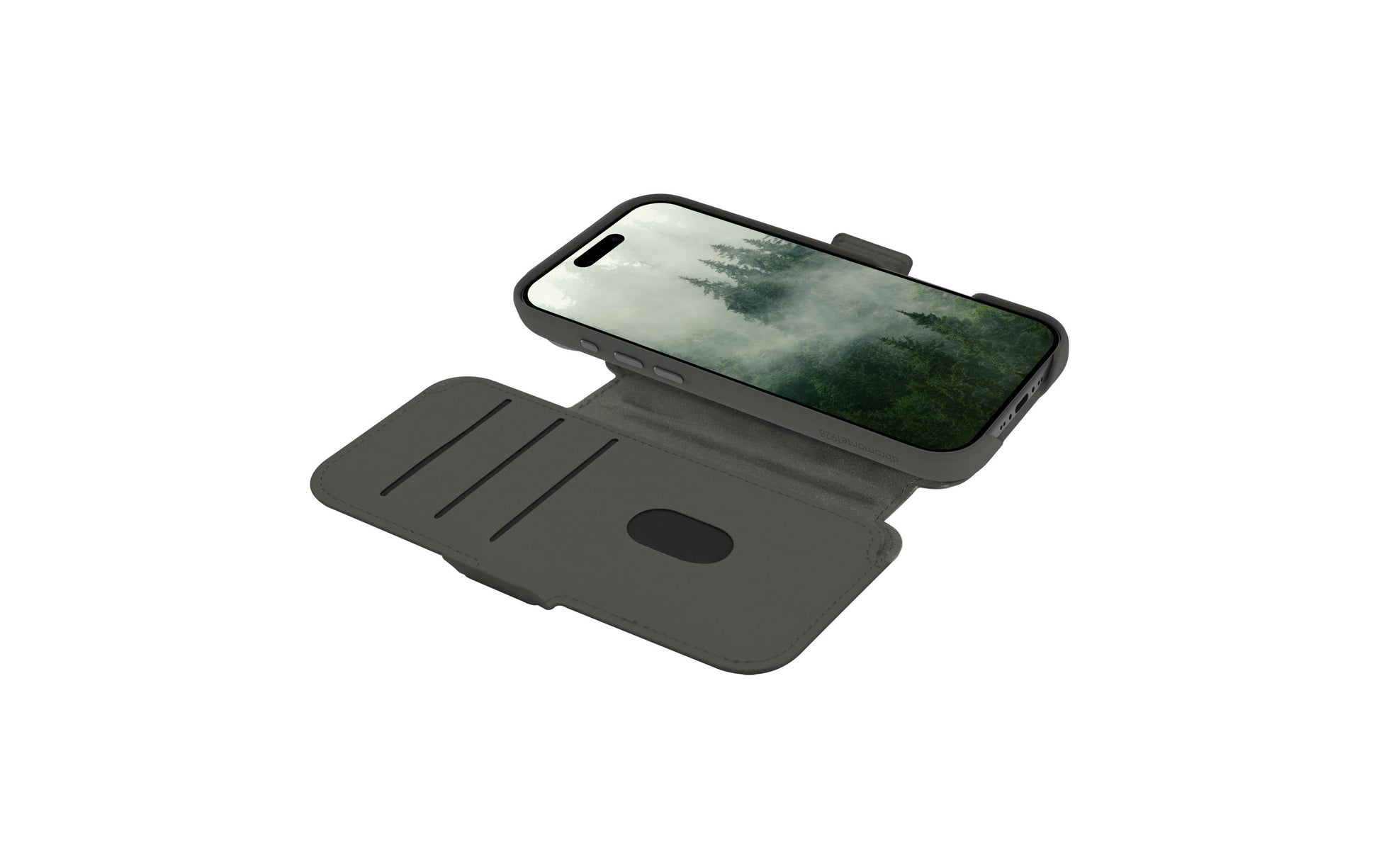 dbramante1928 Lynge MS ICON – Folio – für Apple iPhone 17 Air, MagSafe, mit Kartenfach, Kunststoff, Grün