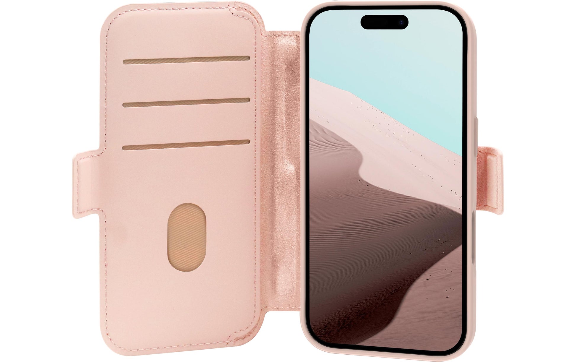 dbramante1928 Lynge MS ICON Wallethülle – für Apple iPhone 17, 3 Kartenfächer, Kunststoff, Pink Sand