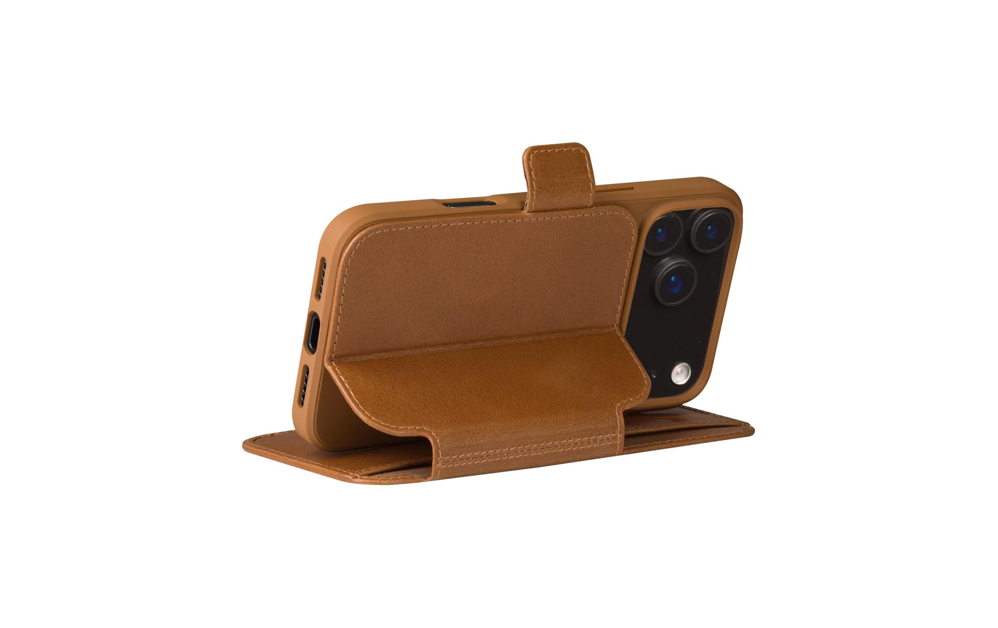 dbramante1928 Copenhagen Wallethülle – für Apple iPhone 17 Pro Max, mit Ständer, 3 Kartenfächer, Leder, Beige