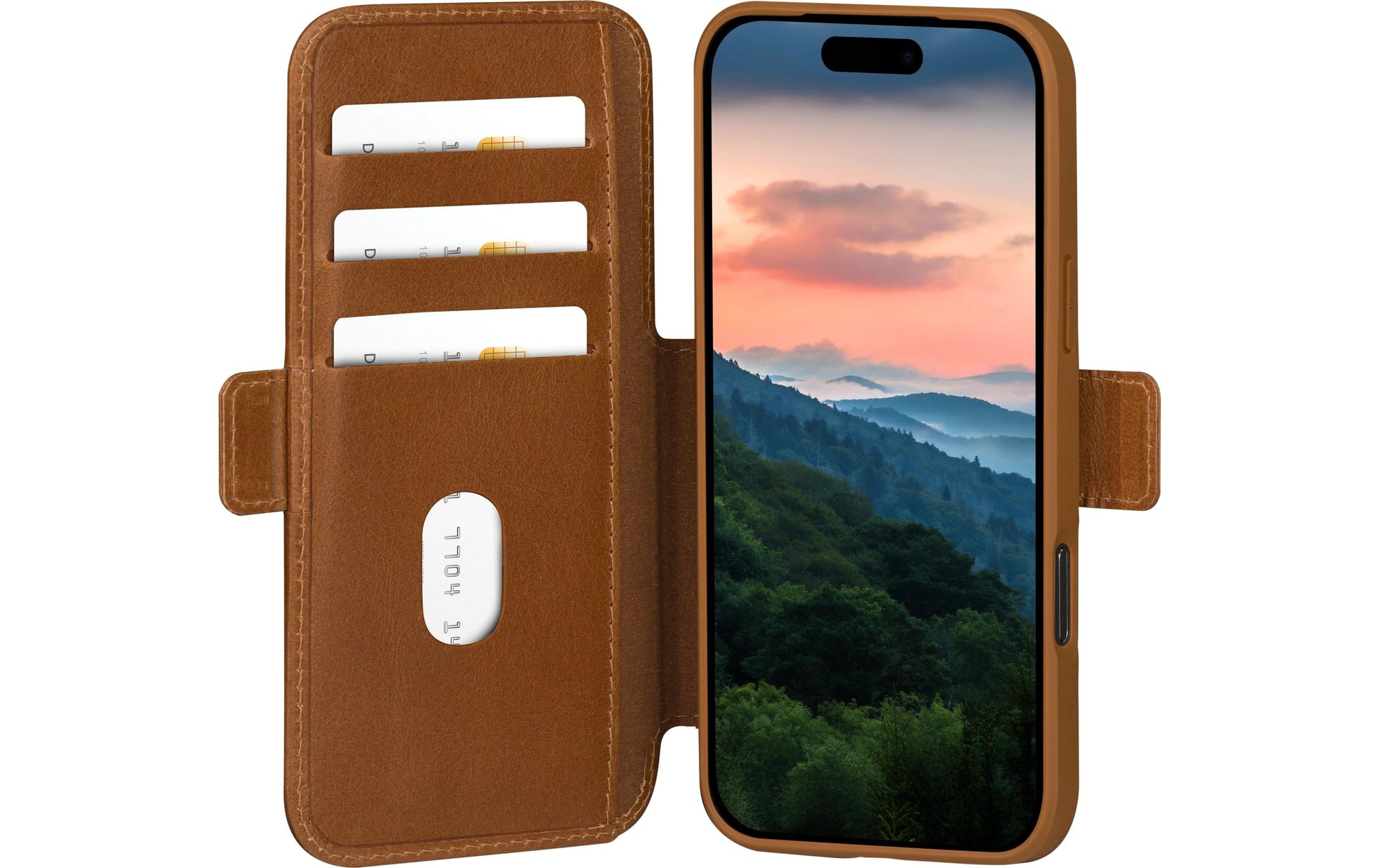dbramante1928 Copenhagen Wallethülle – für Apple iPhone 17 Pro Max, mit Ständer, 3 Kartenfächer, Leder, Beige