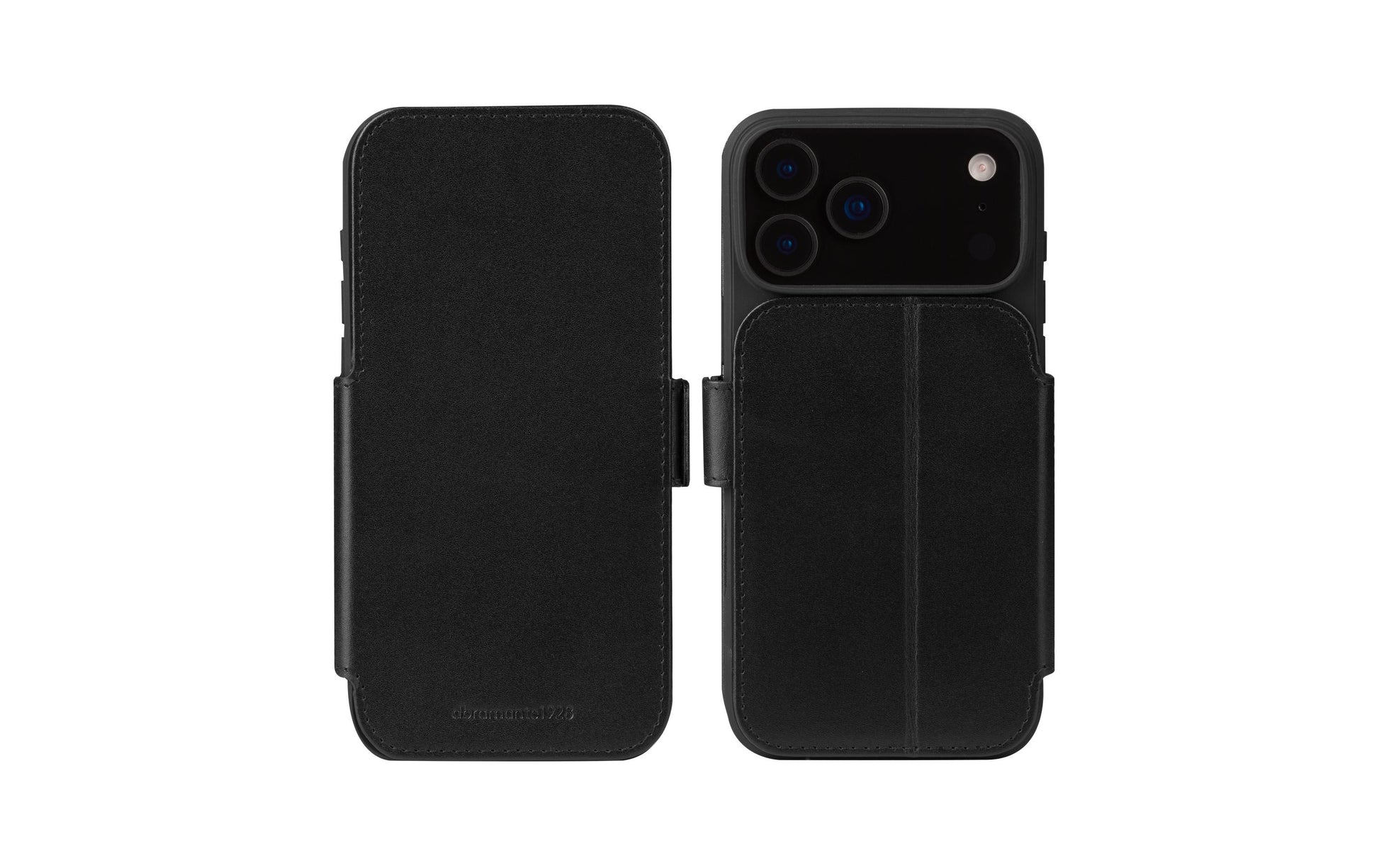 dbramante1928 Copenhagen Wallethülle – für Apple iPhone 17 Pro Max, mit Ständer, 3 Kartenfächer, Leder, Schwarz