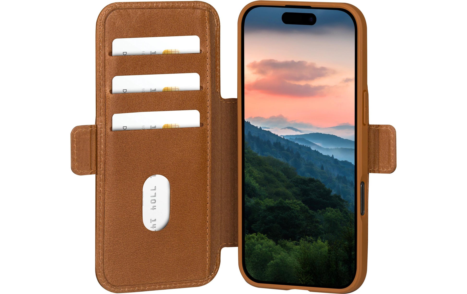 dbramante1928 Wallethülle – für Apple iPhone 17 Air, mit Ständer, 3 Kartenfächer, Recycling-Kunststoff, Beige