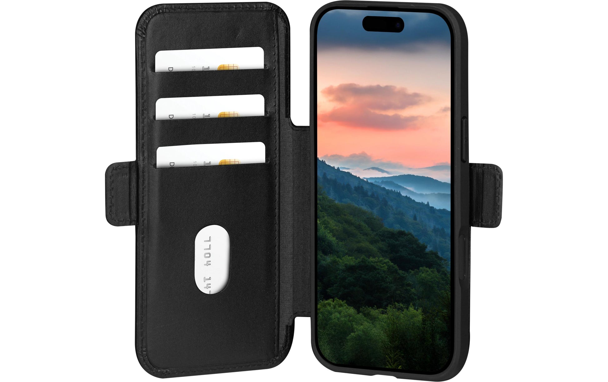 dbramante1928 Copenhagen Wallethülle – für Apple iPhone 17 Air, mit Ständer, 3 Kartenfächer, Leder, Schwarz