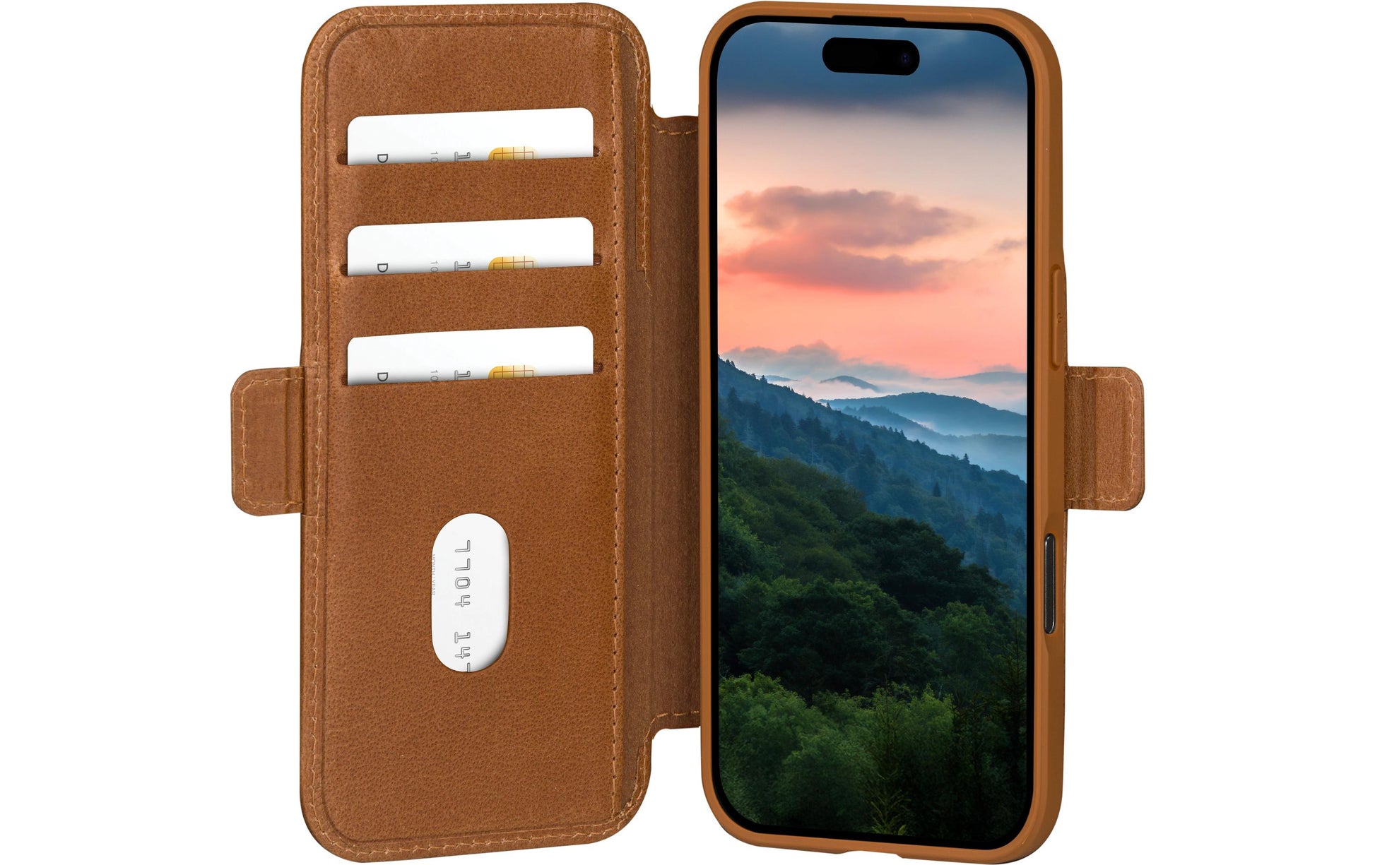 dbramante1928 Copenhagen Wallethülle – für Apple iPhone 17, mit Ständer, 3 Kartenfächer, Leder, Beige