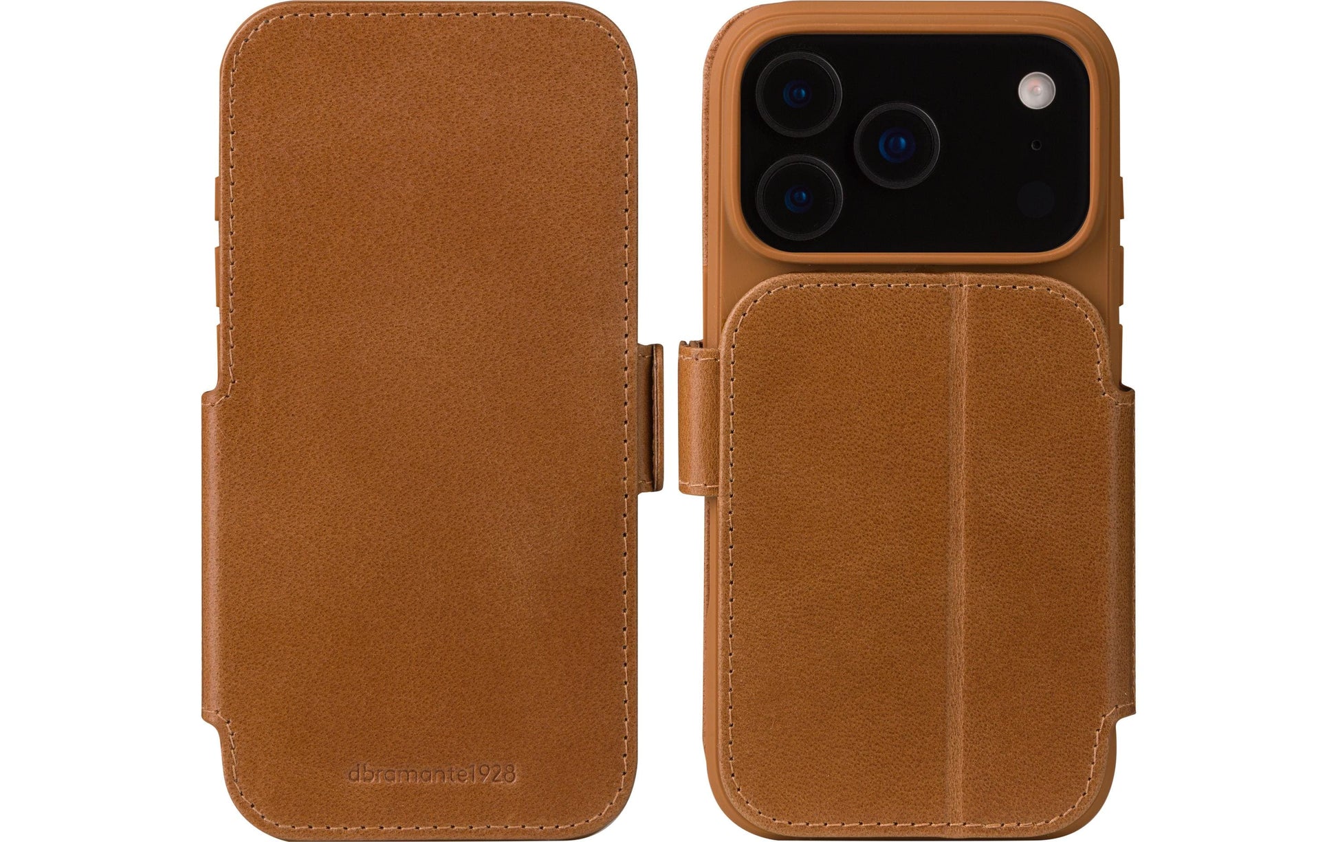 dbramante1928 Copenhagen Wallethülle – für Apple iPhone 17 Pro, mit Ständer, 3 Kartenfächer, Leder, Beige