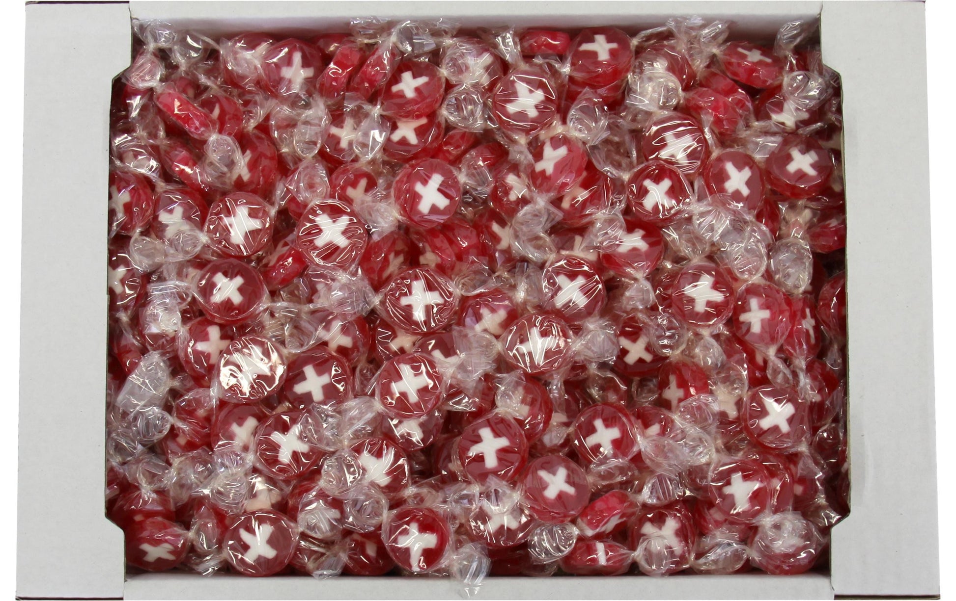 Astra Schweizerkreuz Lutschbonbons – Erdbeere, vegan – 2,5 kg