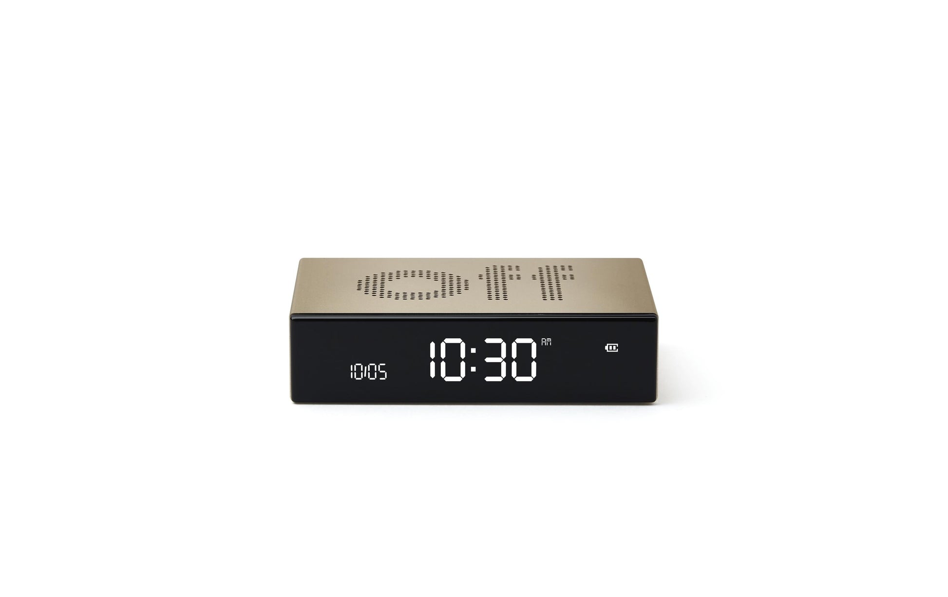 LEXON Digitalwecker – Snooze, USB, 10,4 × 2,6 × 6,5 cm, Gold
