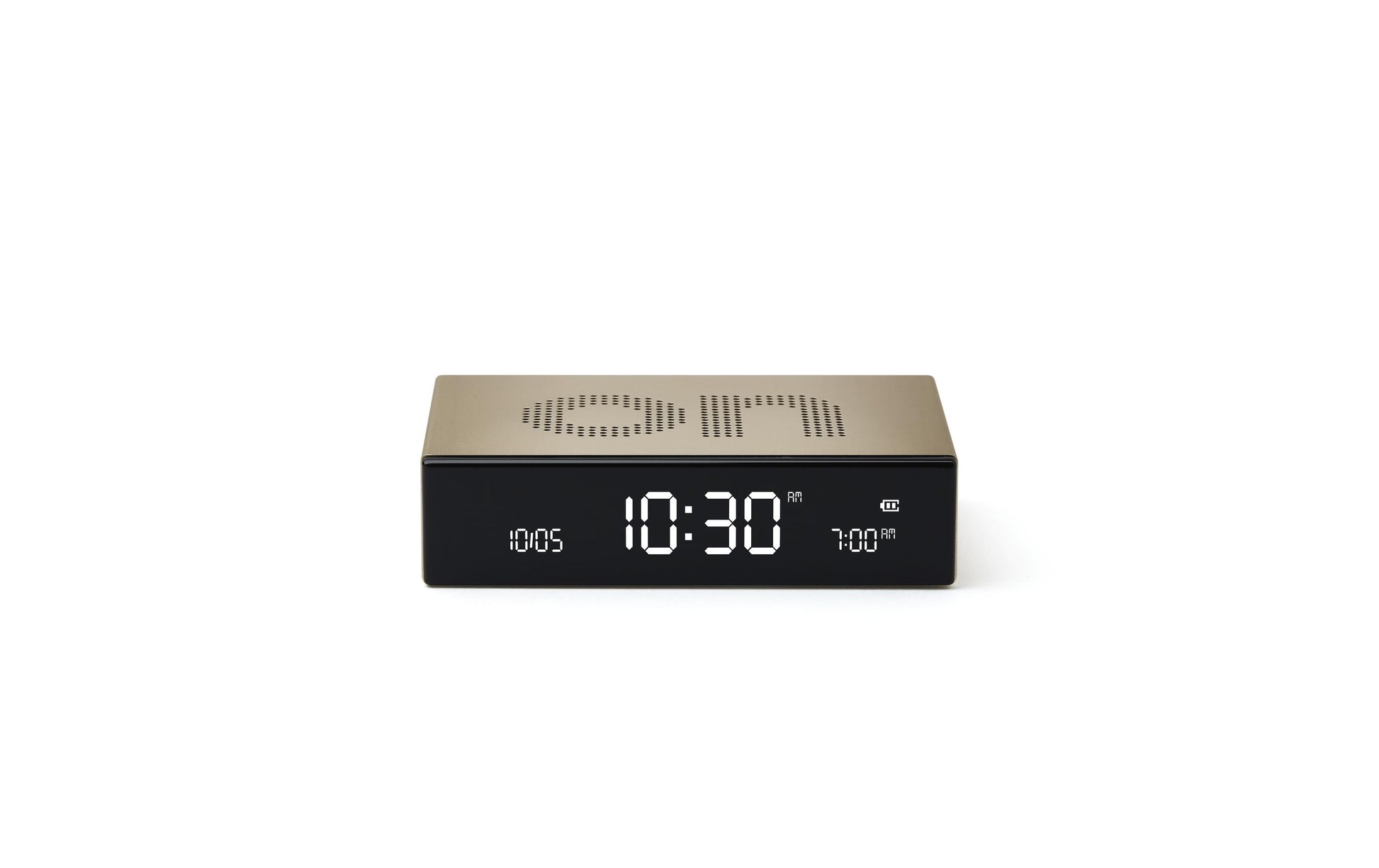LEXON Digitalwecker – Snooze, USB, 10,4 × 2,6 × 6,5 cm, Gold