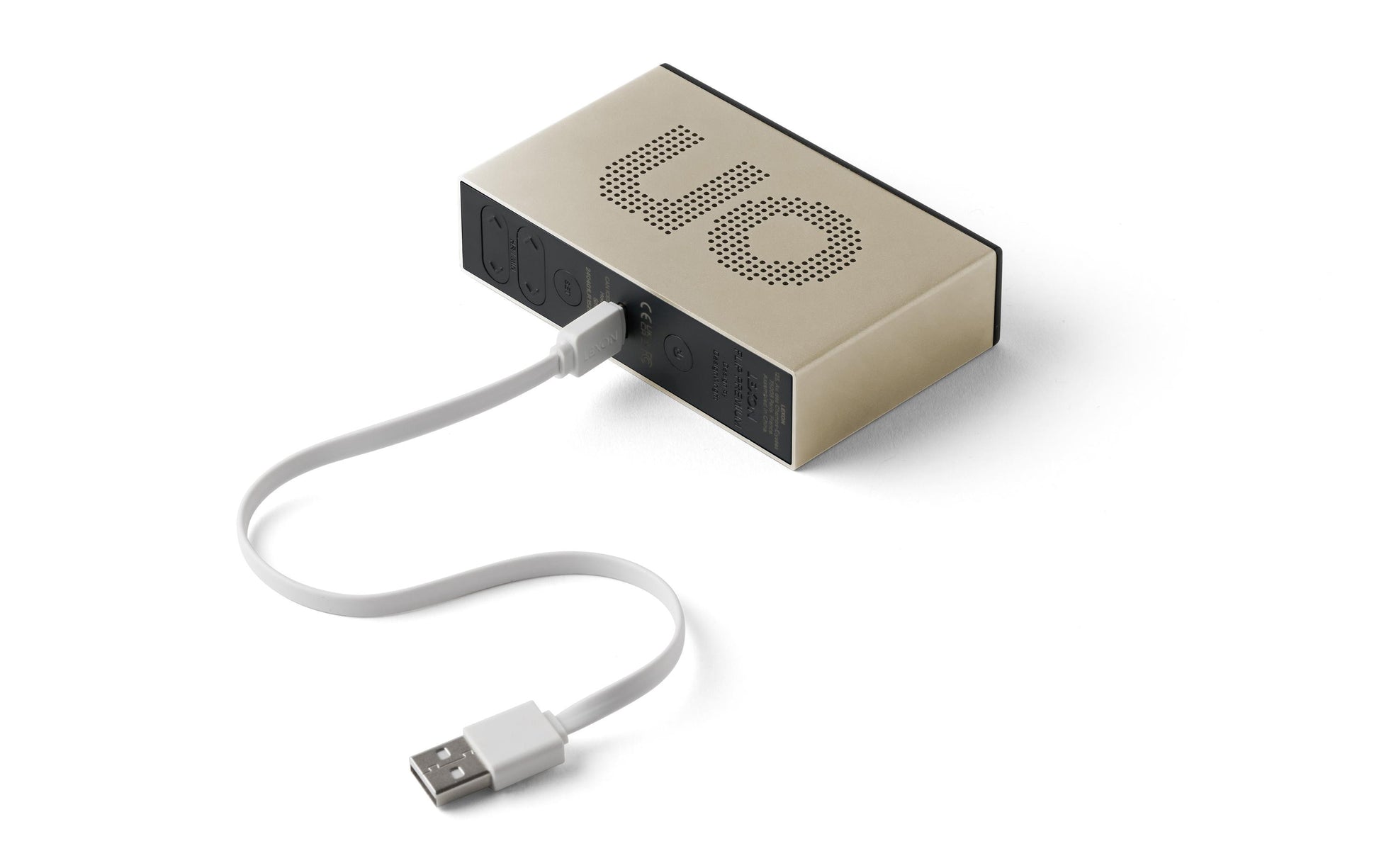 LEXON Digitalwecker – Snooze, USB, 10,4 × 2,6 × 6,5 cm, Gold
