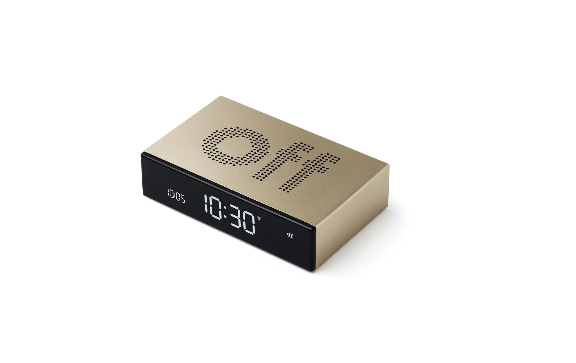 LEXON Digitalwecker – Snooze, USB, 10,4 × 2,6 × 6,5 cm, Gold