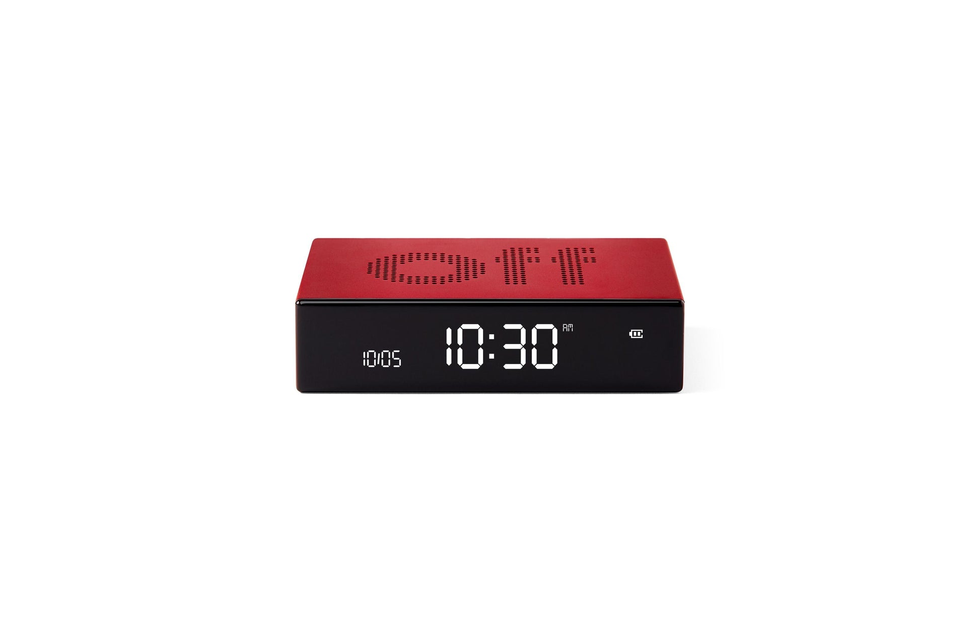 LEXON Flip Premium Digitalwecker – Snooze, USB, 10,4 × 2,6 × 6,5 cm, Rot