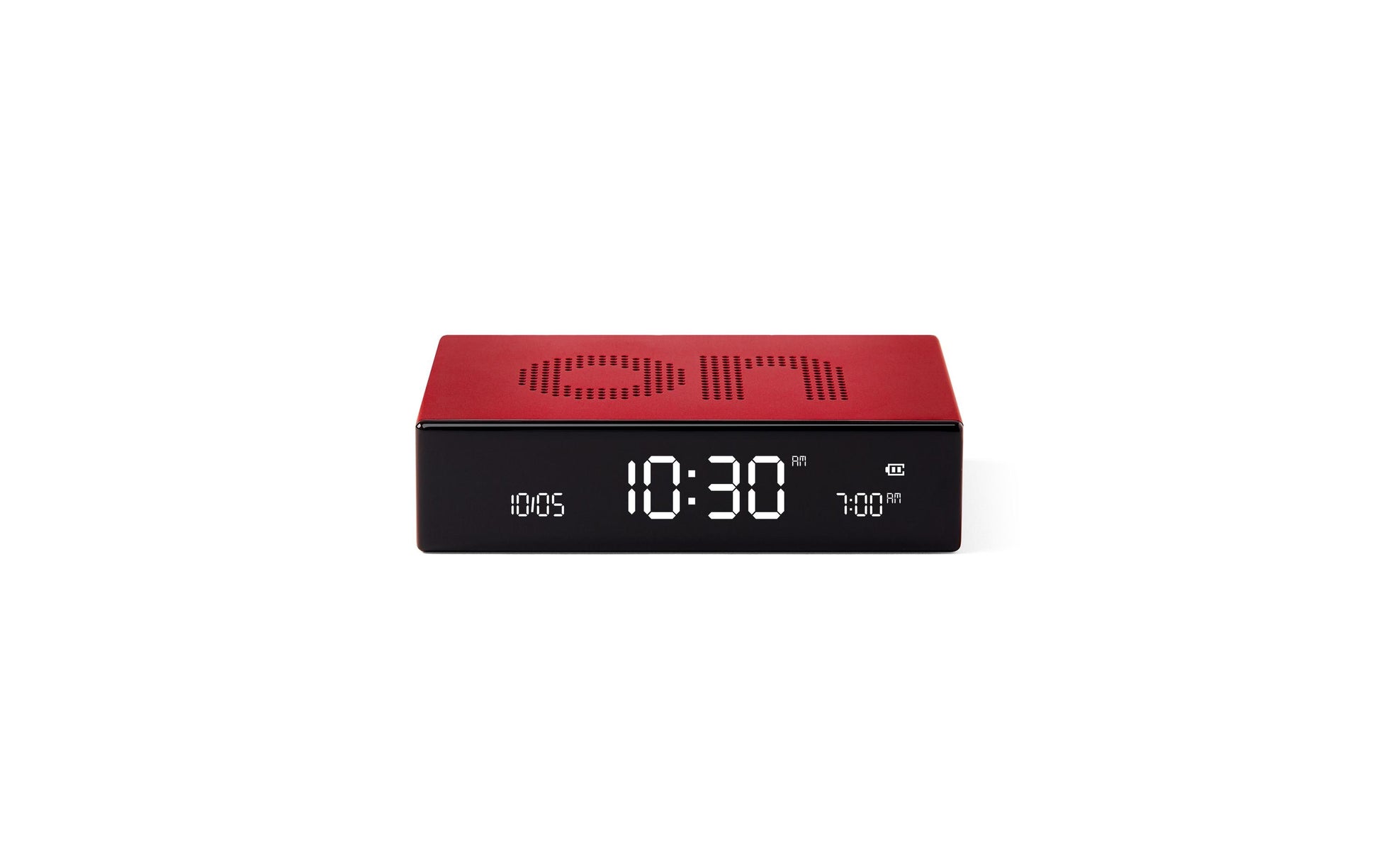 LEXON Flip Premium Digitalwecker – Snooze, USB, 10,4 × 2,6 × 6,5 cm, Rot