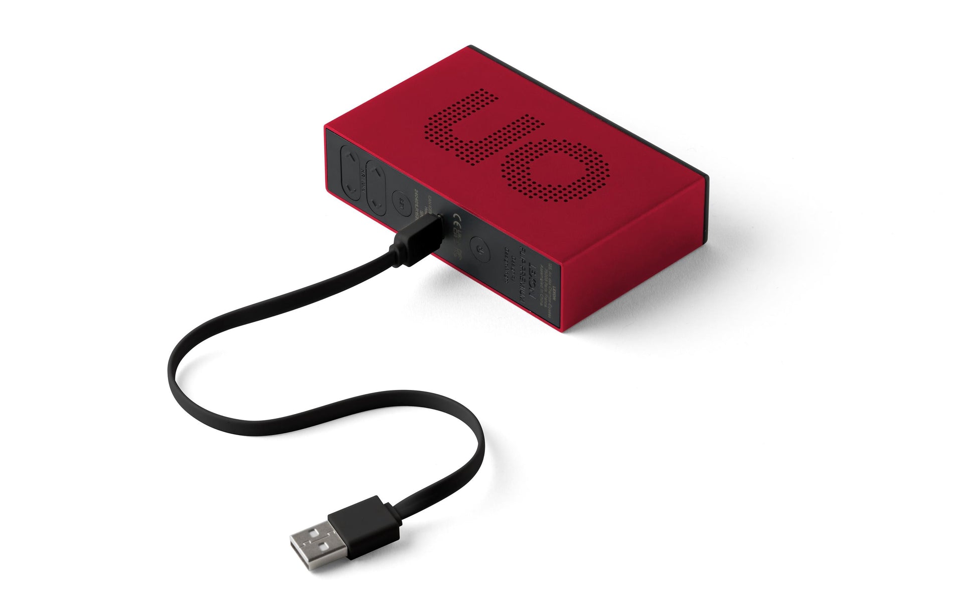 LEXON Flip Premium Digitalwecker – Snooze, USB, 10,4 × 2,6 × 6,5 cm, Rot