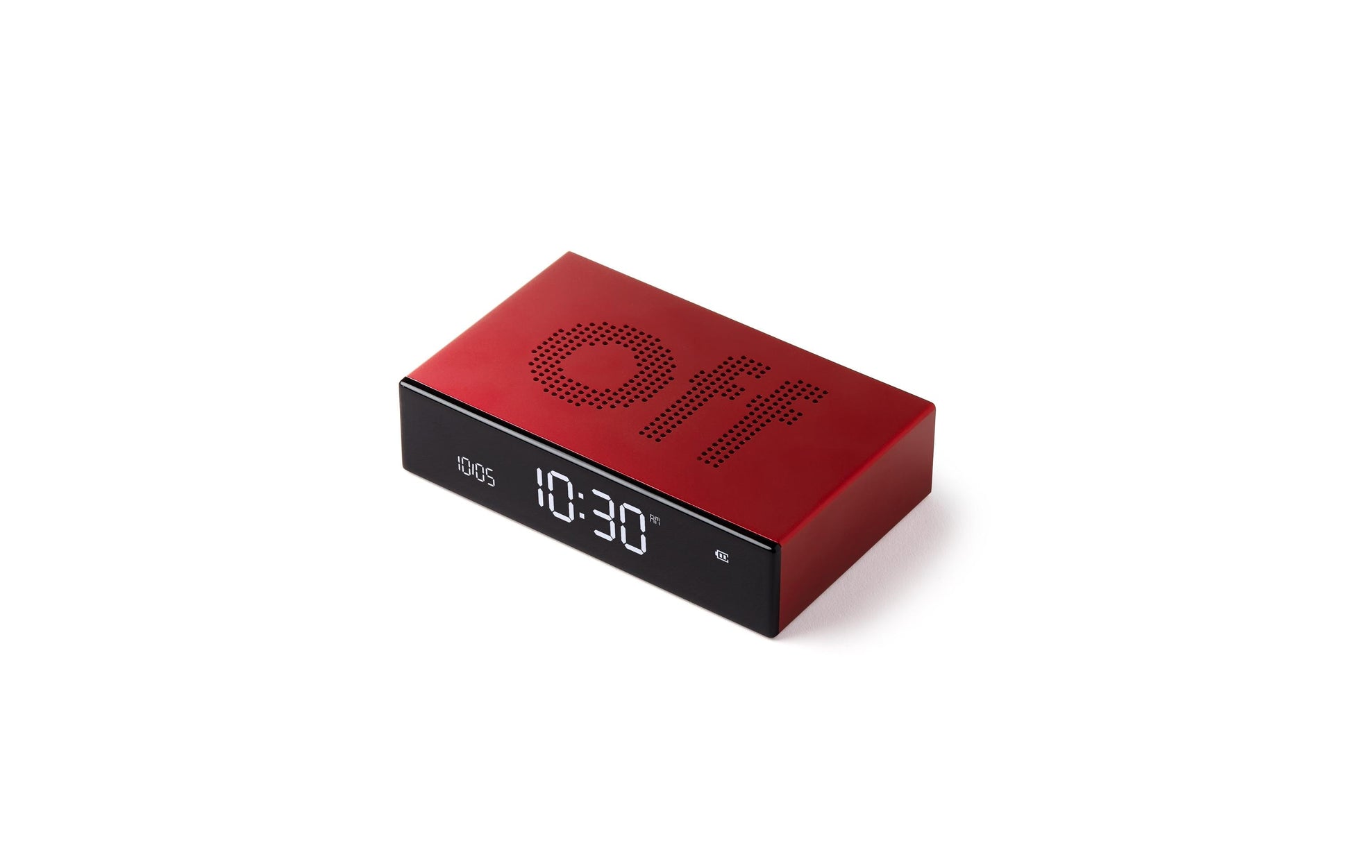 LEXON Flip Premium Digitalwecker – Snooze, USB, 10,4 × 2,6 × 6,5 cm, Rot