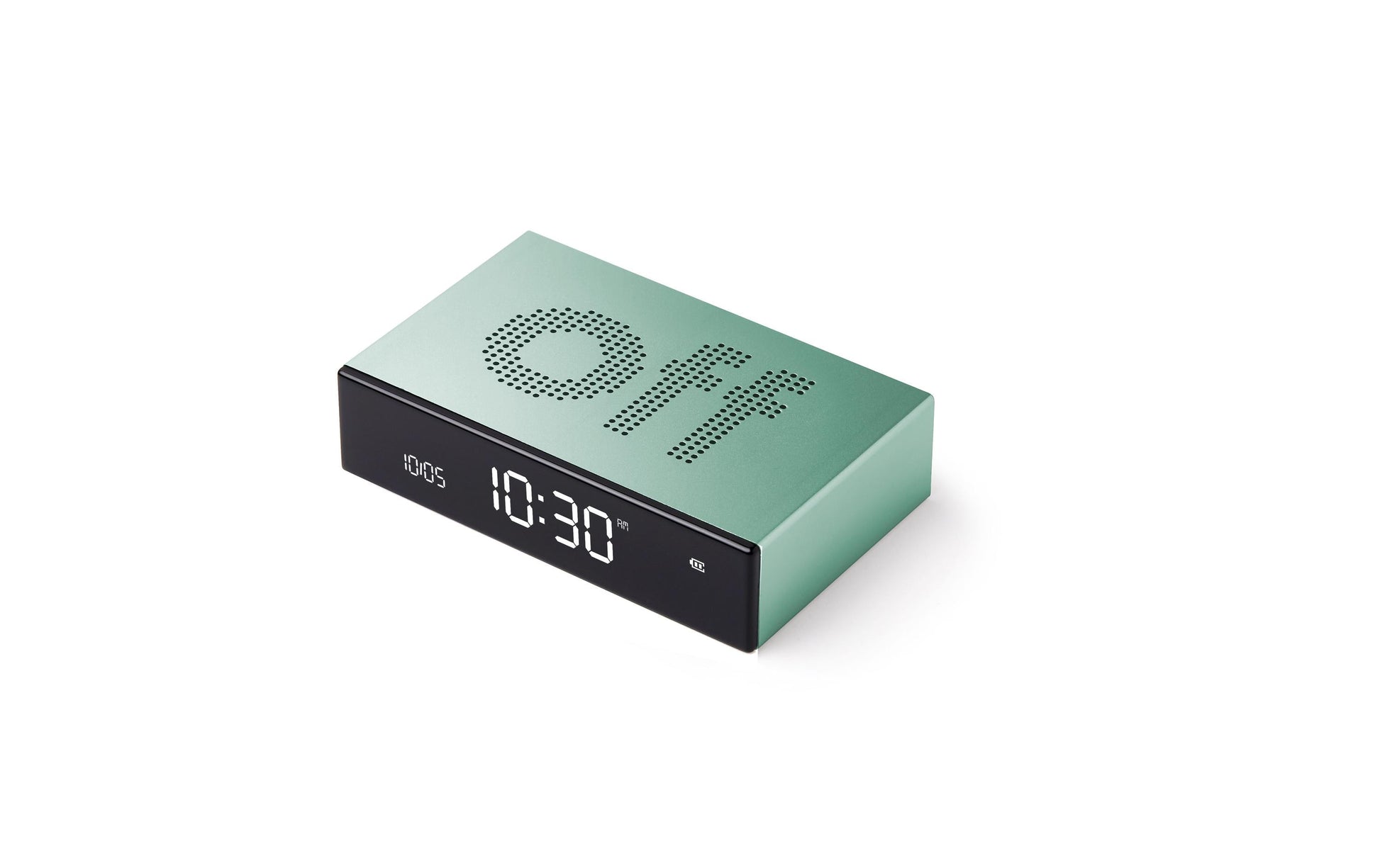 LEXON Wecker Flip Premium – digital, grün, Aluminium, USB