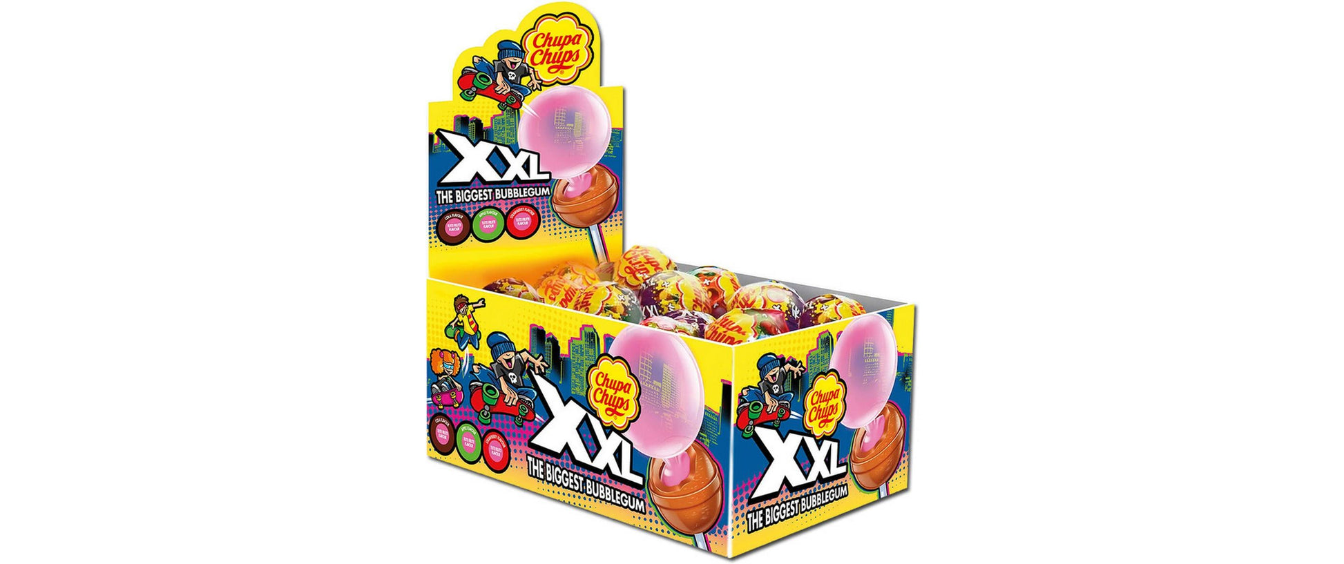 Chupa Chups Lutschbonbons – Frucht & Cola, mit Kaugummikern, 25 × 29 g (725 g)