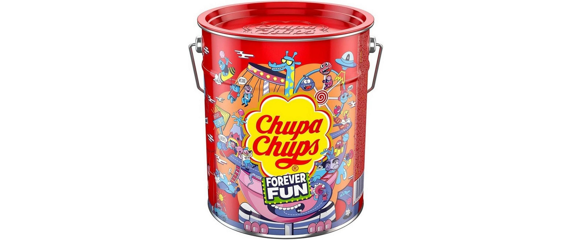 Chupa Chups Best of Bonbons – Frucht & Cola, 5-fach sortiert, XXL-Metalldose, 150 Stück