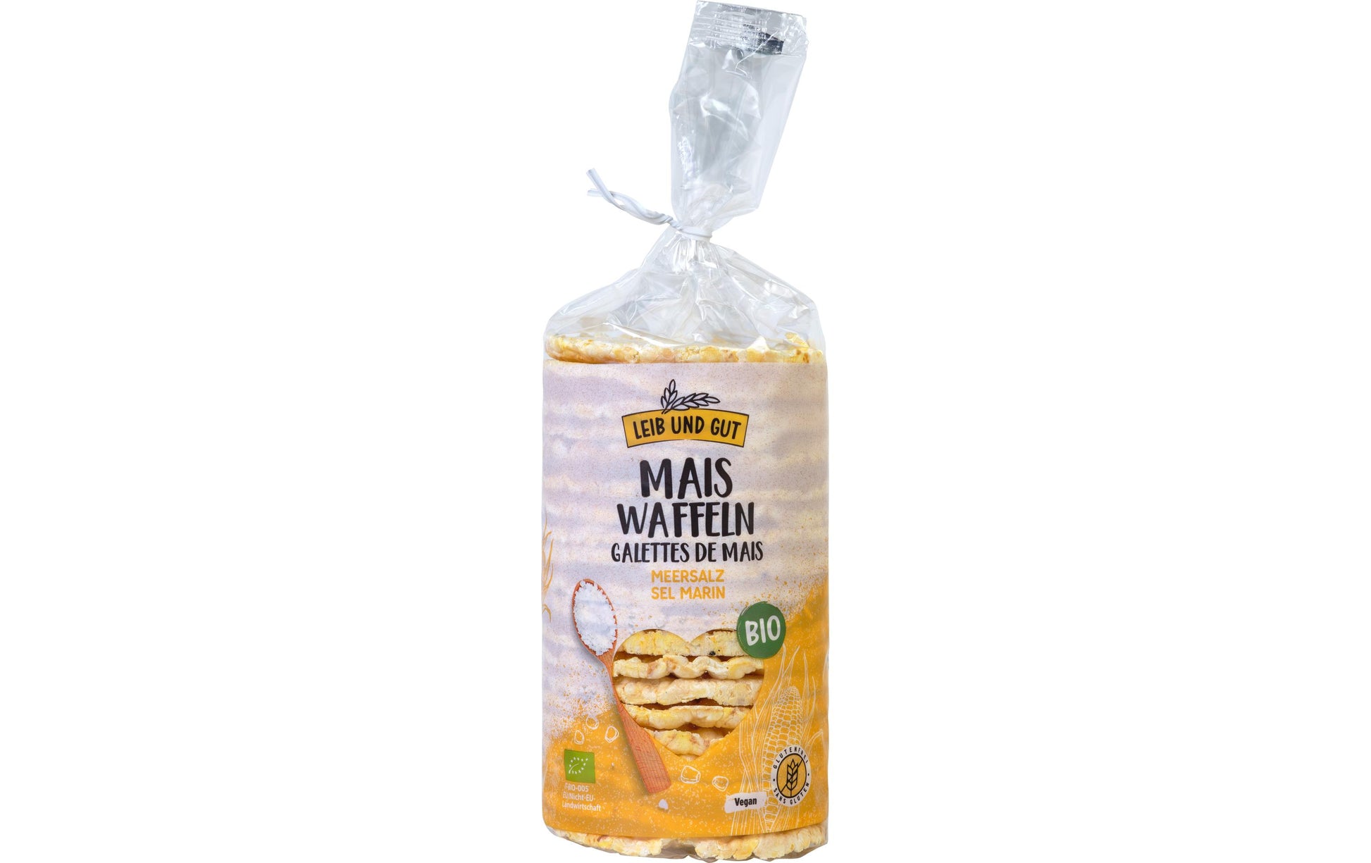 Leib und Gut Maiswaffeln – Meersalz, Bio, Vegan – 120 g