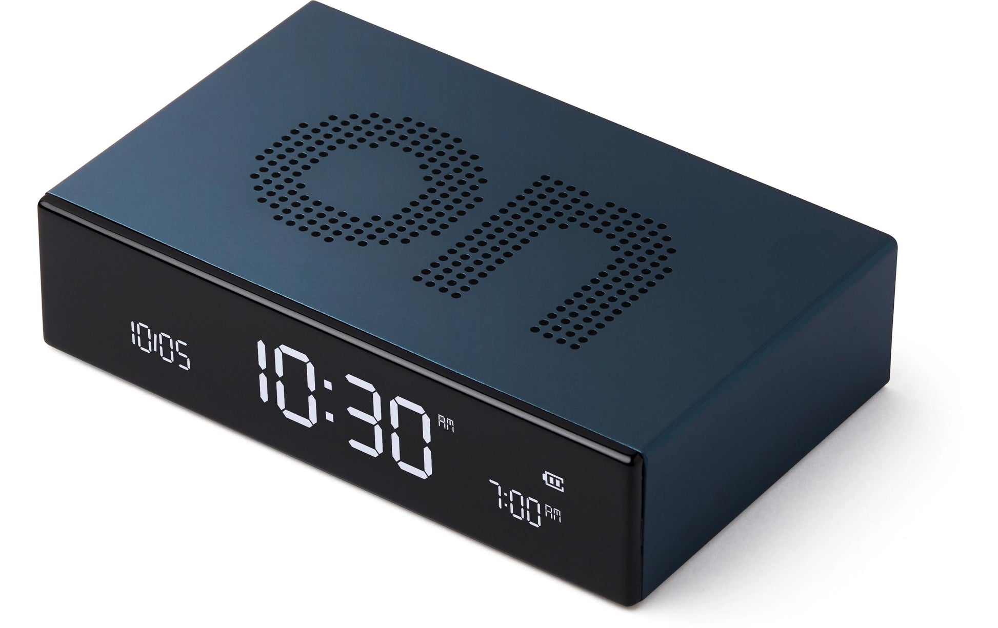 LEXON Digitalwecker Flip Premium – USB-C, Dunkelblau, LCD