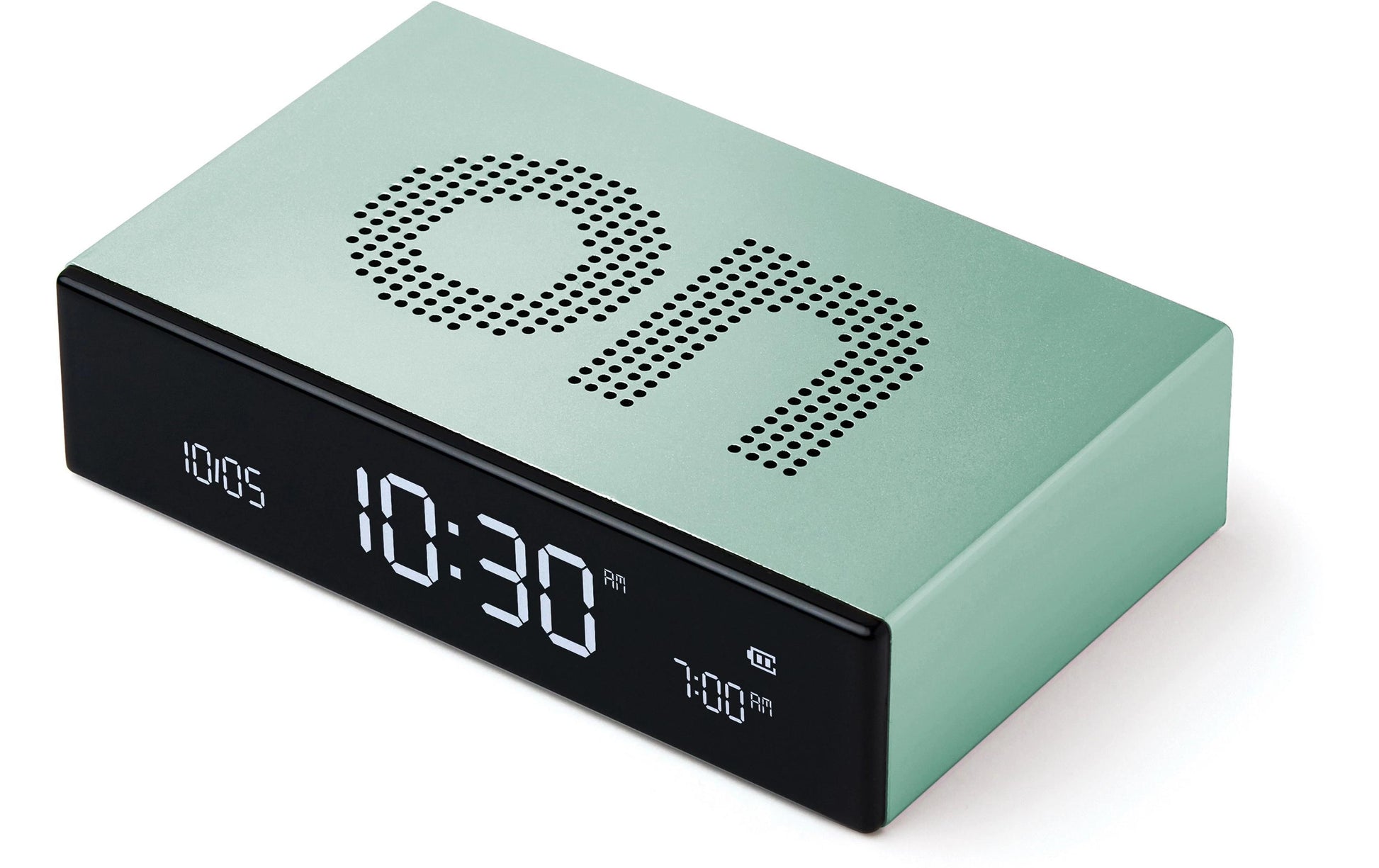 LEXON Wecker Flip Premium – digital, grün, Aluminium, USB