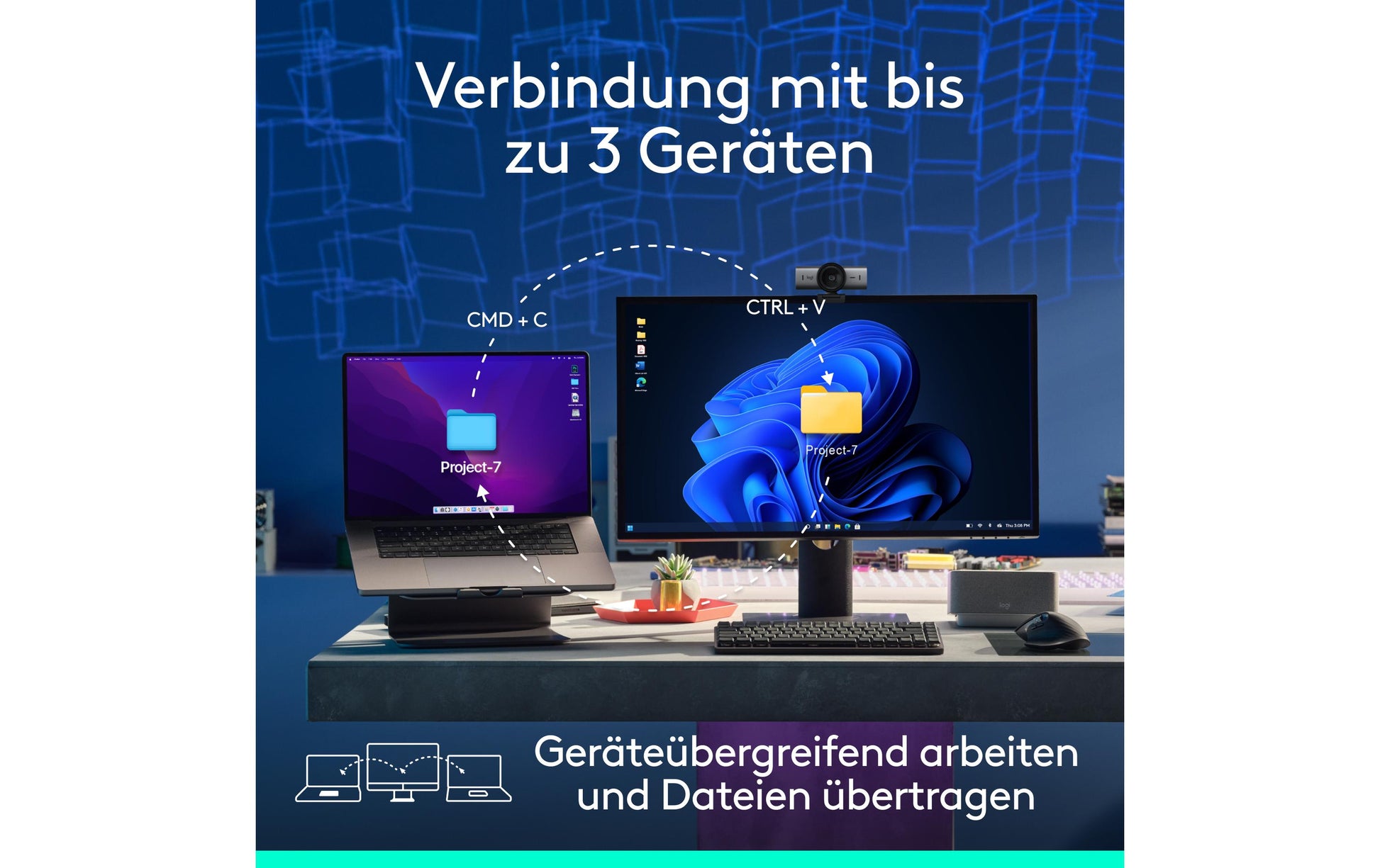 Logitech MX Master 3S Bluetooth Edition Maus – kabellos, USB-A, für Rechtshänder, grau/graphit