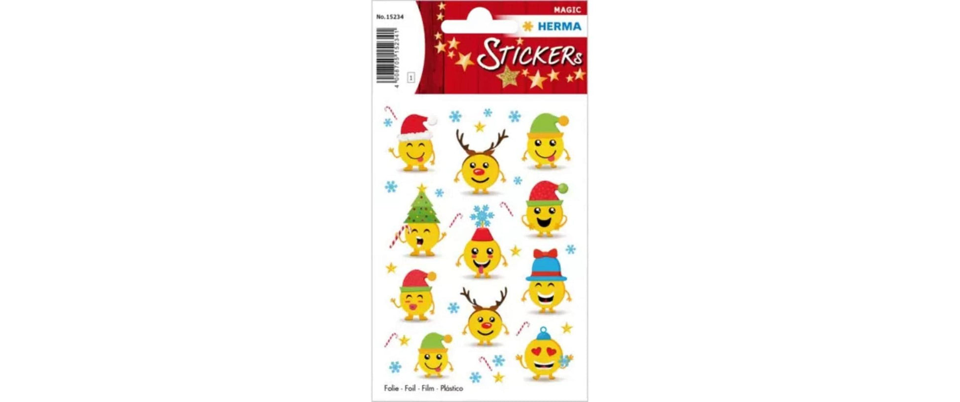 HERMA Schmucketiketten – Weihnachtsemojis – 11 Stück – permanent