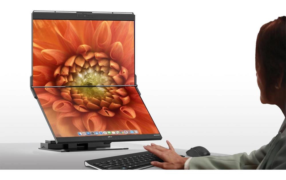 Mobile Pixels Geminos X 2K 24 – Monitor, 24", 75 Hz, 300 cd/m², Webcam, USB-C, 2× HDMI, USB-Hub, Lautsprecher