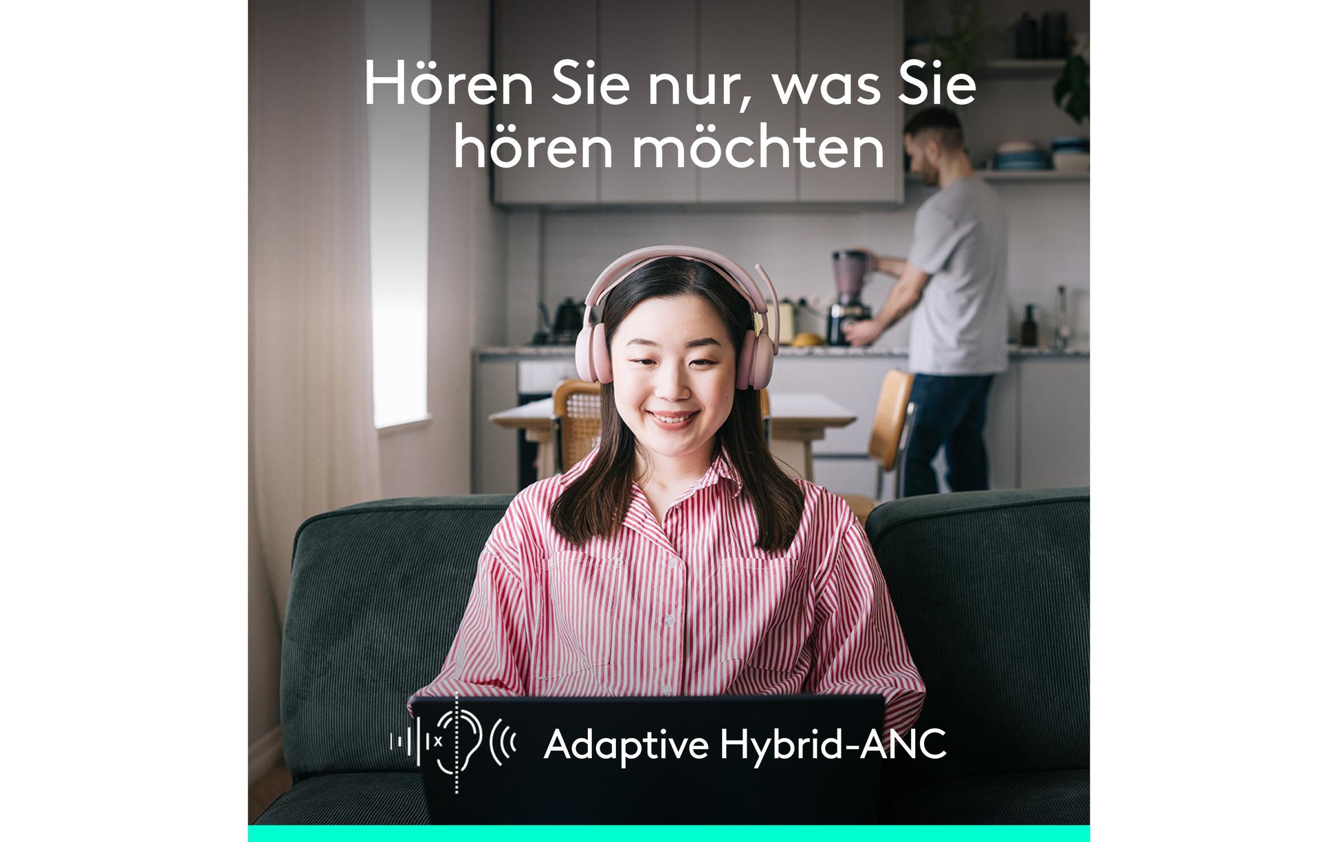 Logitech Zone Wireless 2 – Duo Headset – Bluetooth, Mikrofon mit Geräuschunterdrückung – Rosa – bis 20 h