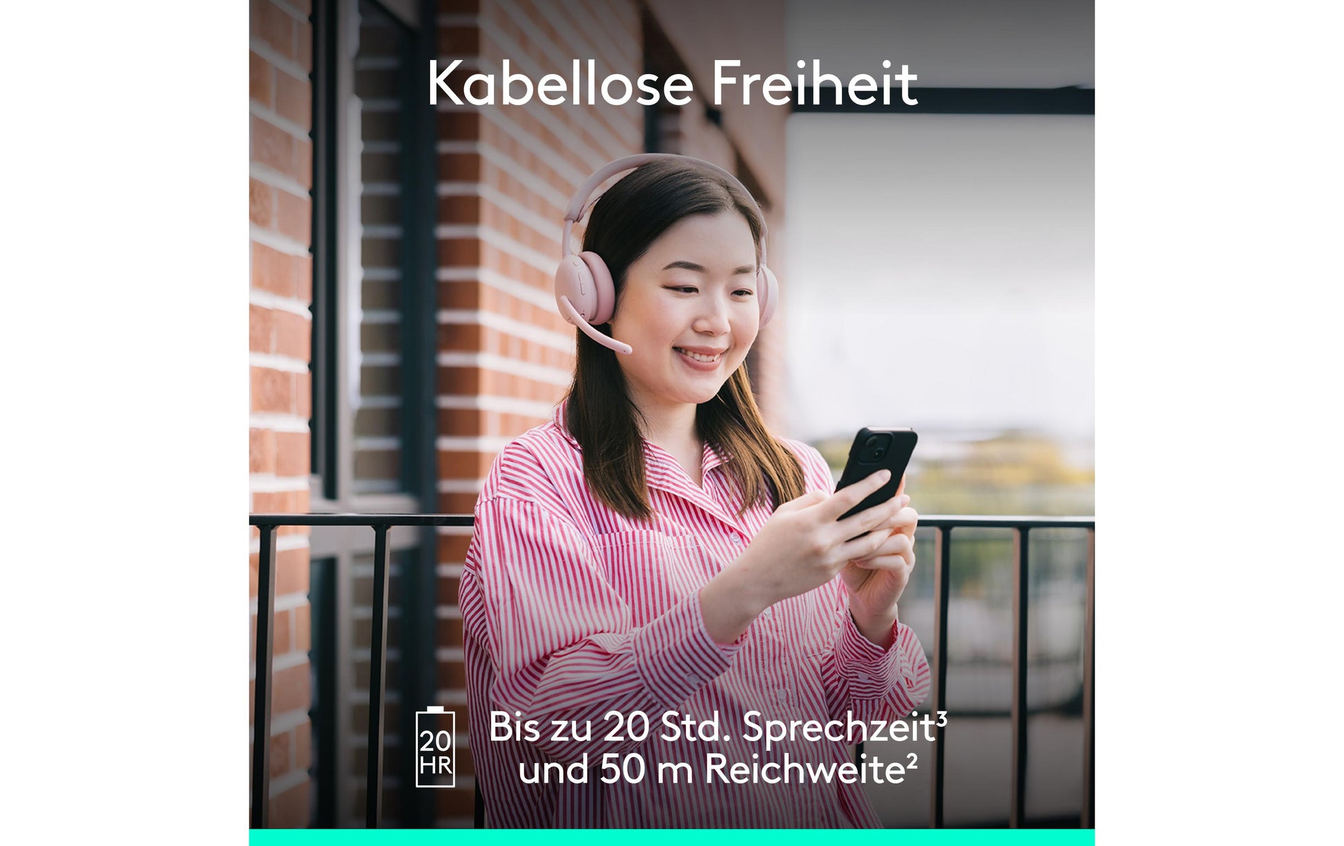 Logitech Zone Wireless 2 – Duo Headset – Bluetooth, Mikrofon mit Geräuschunterdrückung – Rosa – bis 20 h