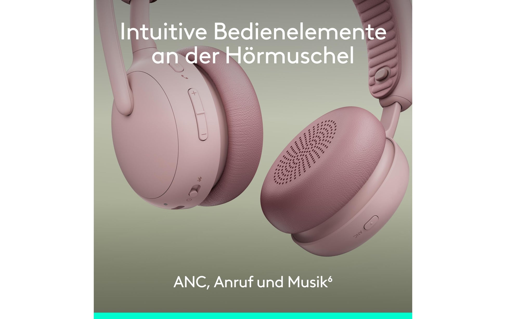 Logitech Zone Wireless 2 – Duo Headset – Bluetooth, Mikrofon mit Geräuschunterdrückung – Rosa – bis 20 h