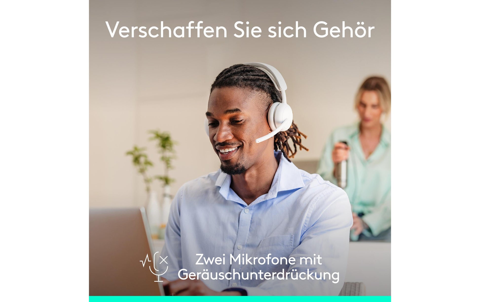 Logitech Zone Wireless 2 – Duo Headset – Bluetooth – Geräuschunterdrückendes Mikrofon – Offwhite – bis 20 h