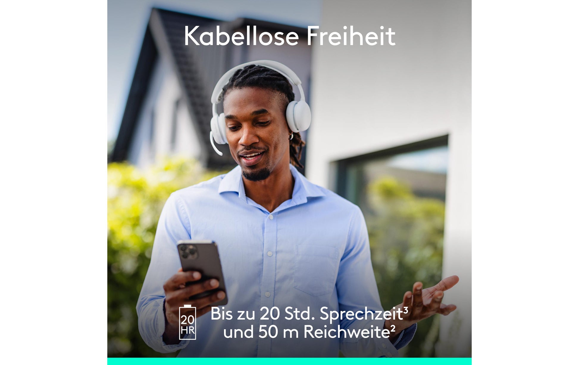 Logitech Zone Wireless 2 – Duo Headset – Bluetooth – Geräuschunterdrückendes Mikrofon – Offwhite – bis 20 h