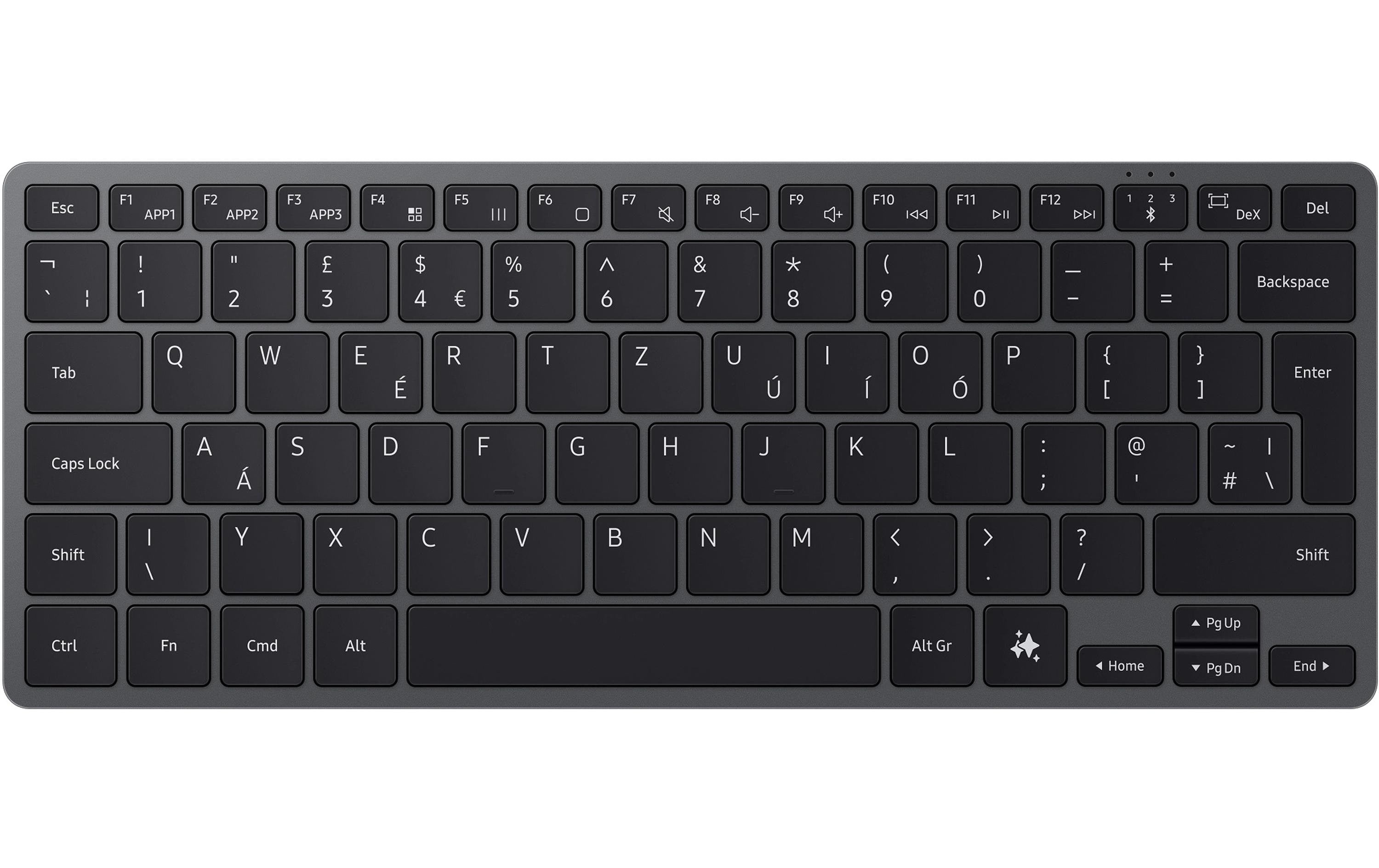 Samsung Smart Keyboard – Mini Tastatur – Scherenmechanik – Bluetooth – QWERTZ (CH) – Ohne Ziffernblock – Grau
