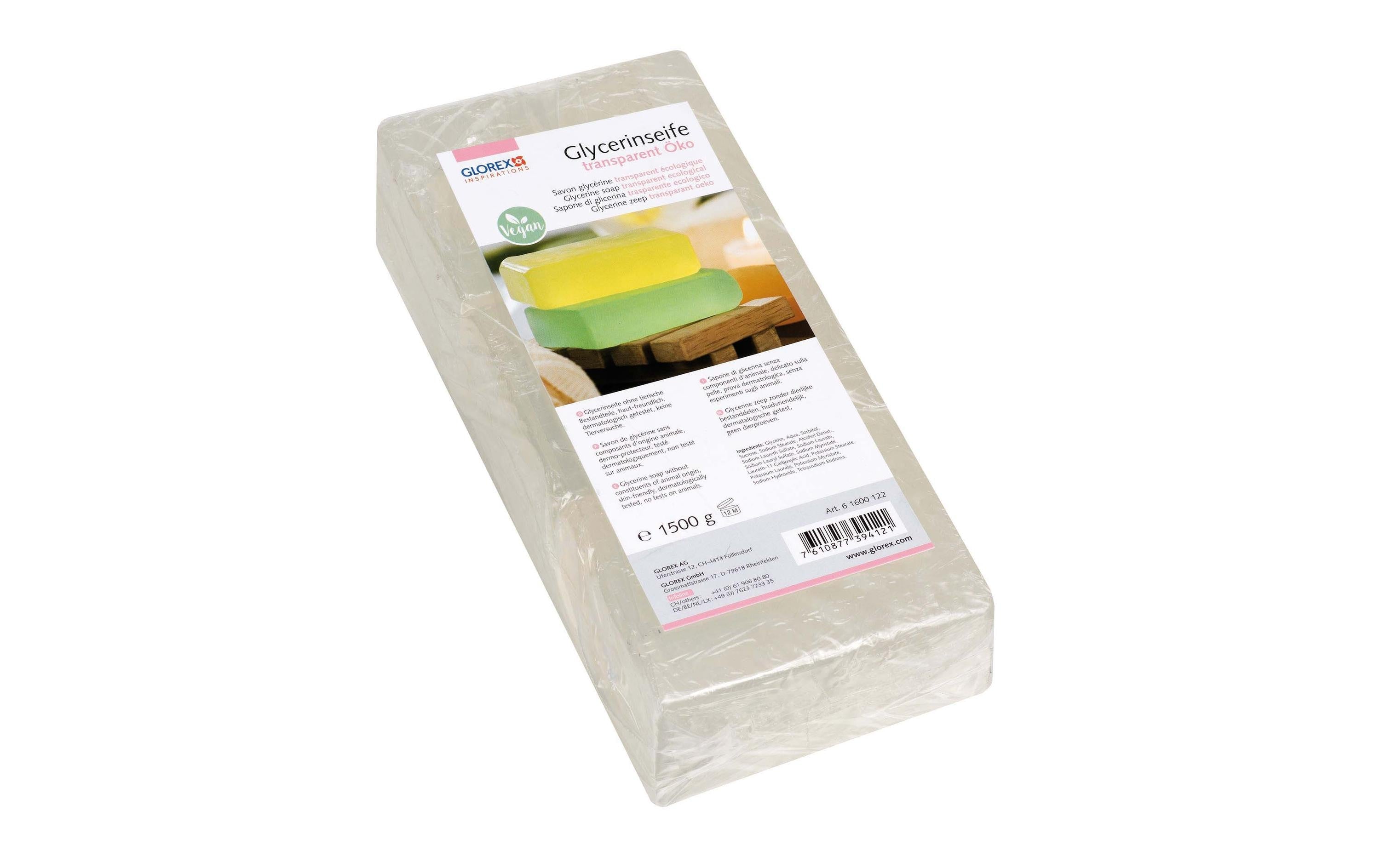 GLOREX Glycerinseife, Öko, Transparent, 1,5 kg, 1 Stk., 61600122