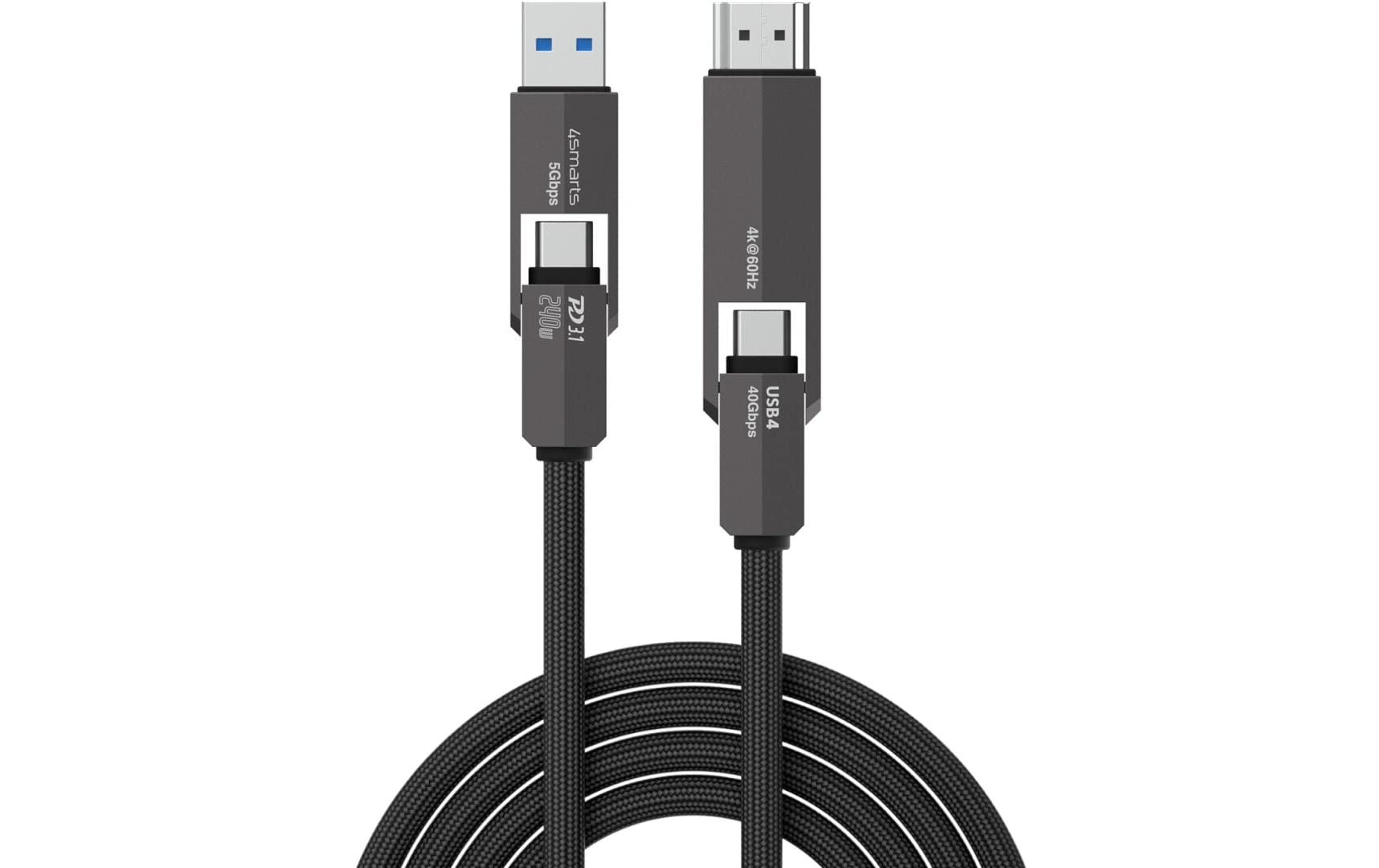 4smarts HDMI-Kabel, USB-A – für Universal, Schwarz