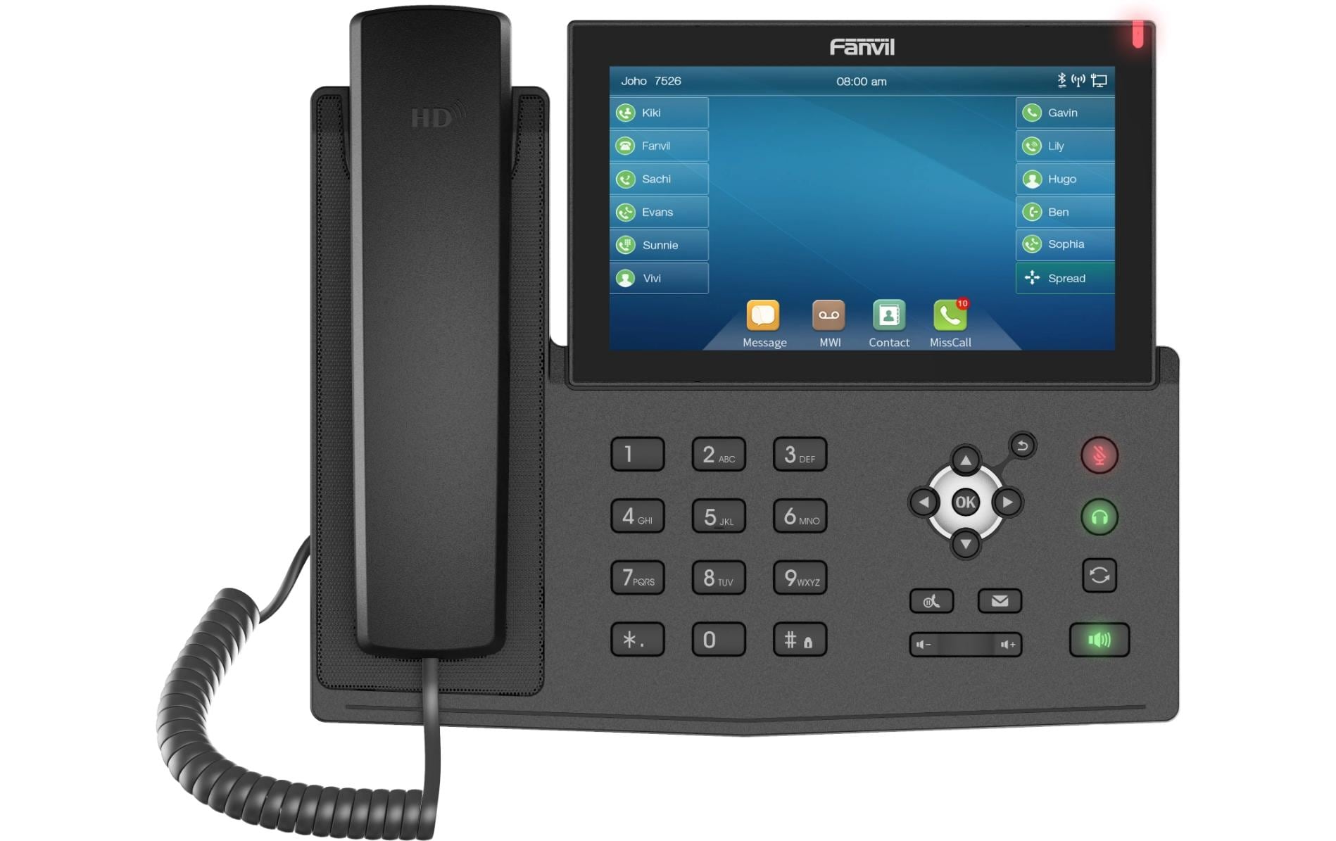 Fanvil X7 V2 – SIP-Tischtelefon, 7" Display, 20 SIP-Konten, PoE