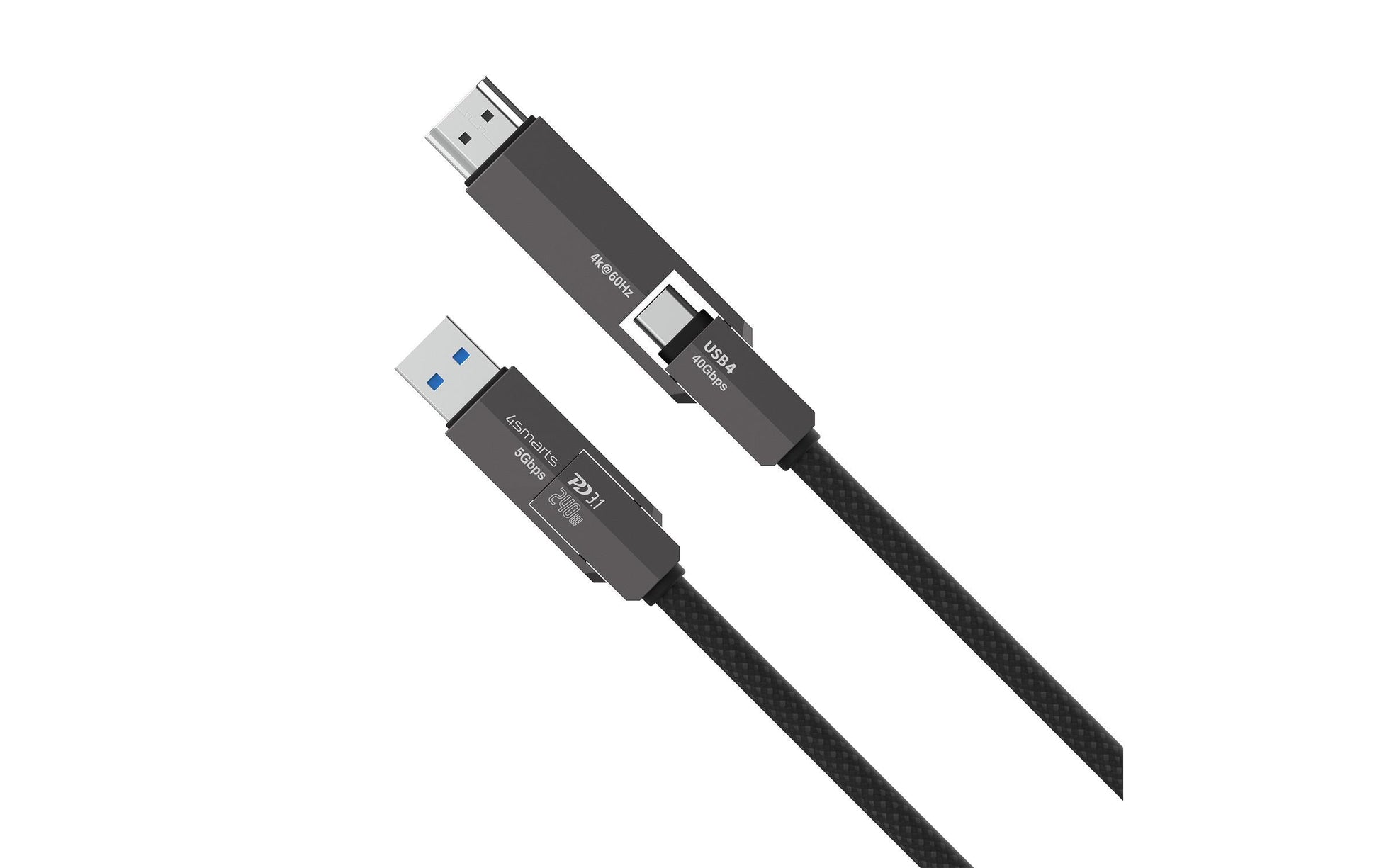 4smarts HDMI-Kabel, USB-A – für Universal, Schwarz
