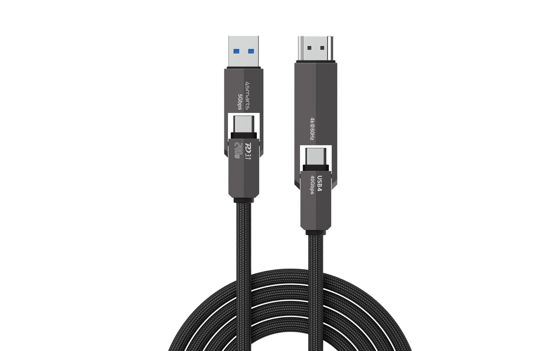4smarts HDMI-Kabel, USB-A – für Universal, Schwarz