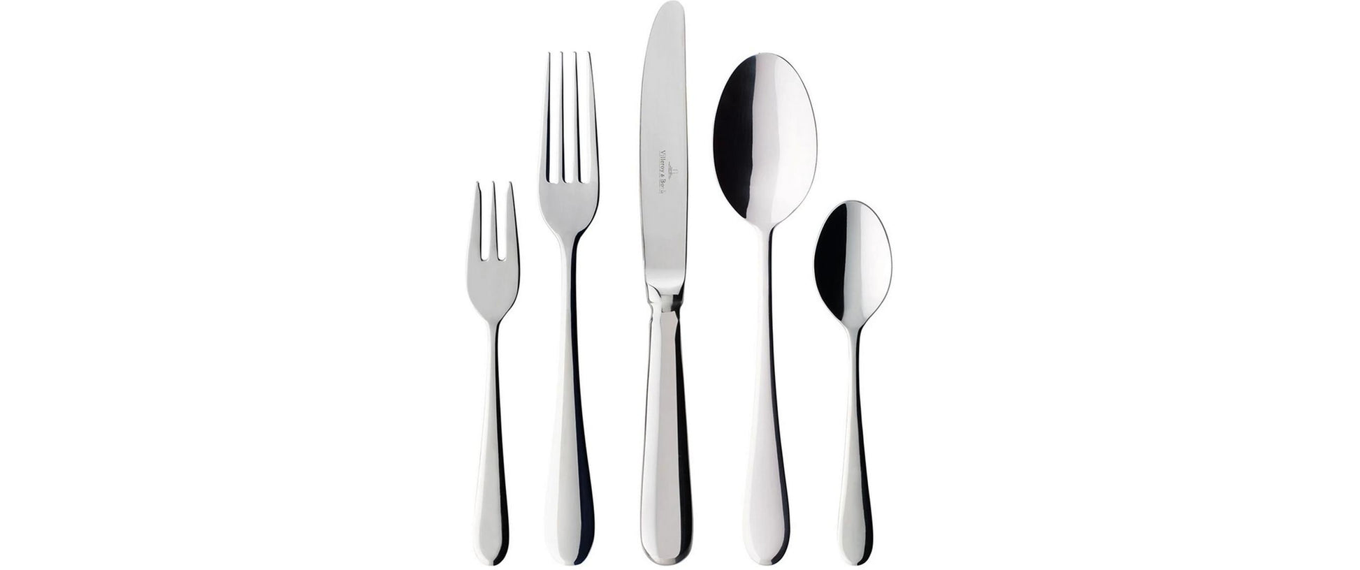 Villeroy & Boch Oscar Tafelbesteck – Edelstahl, Silber, spülmaschinenfest, 30 Stück