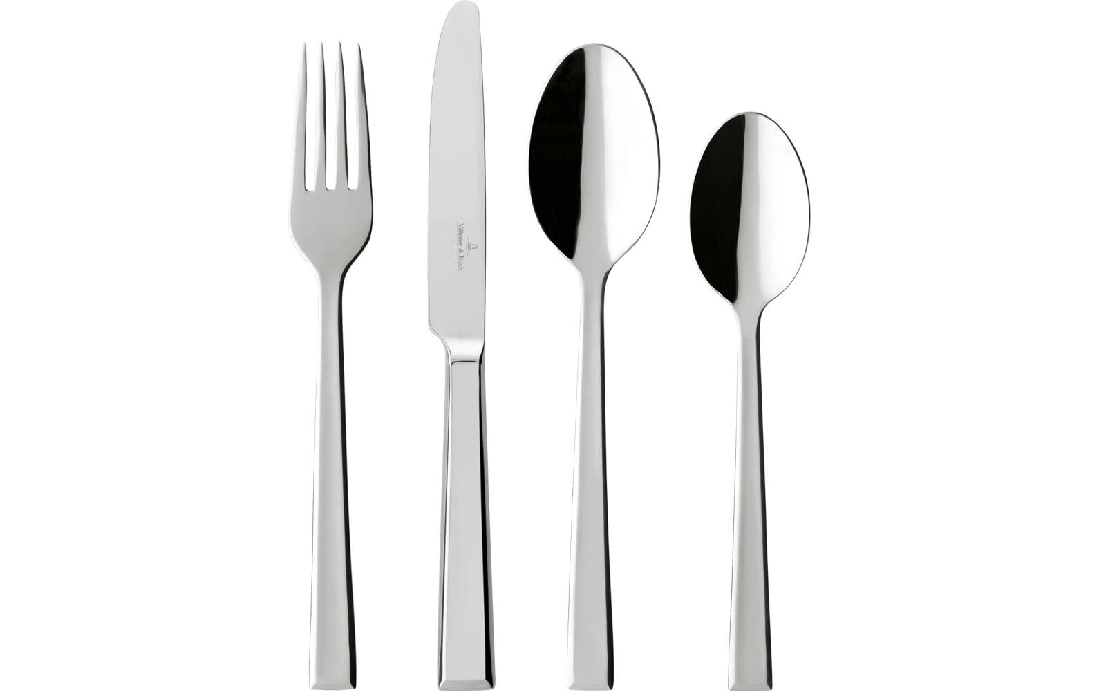 Villeroy & Boch Victor Tafelbesteck Set – Edelstahl, Silber, spülmaschinenfest, 30 Stk.