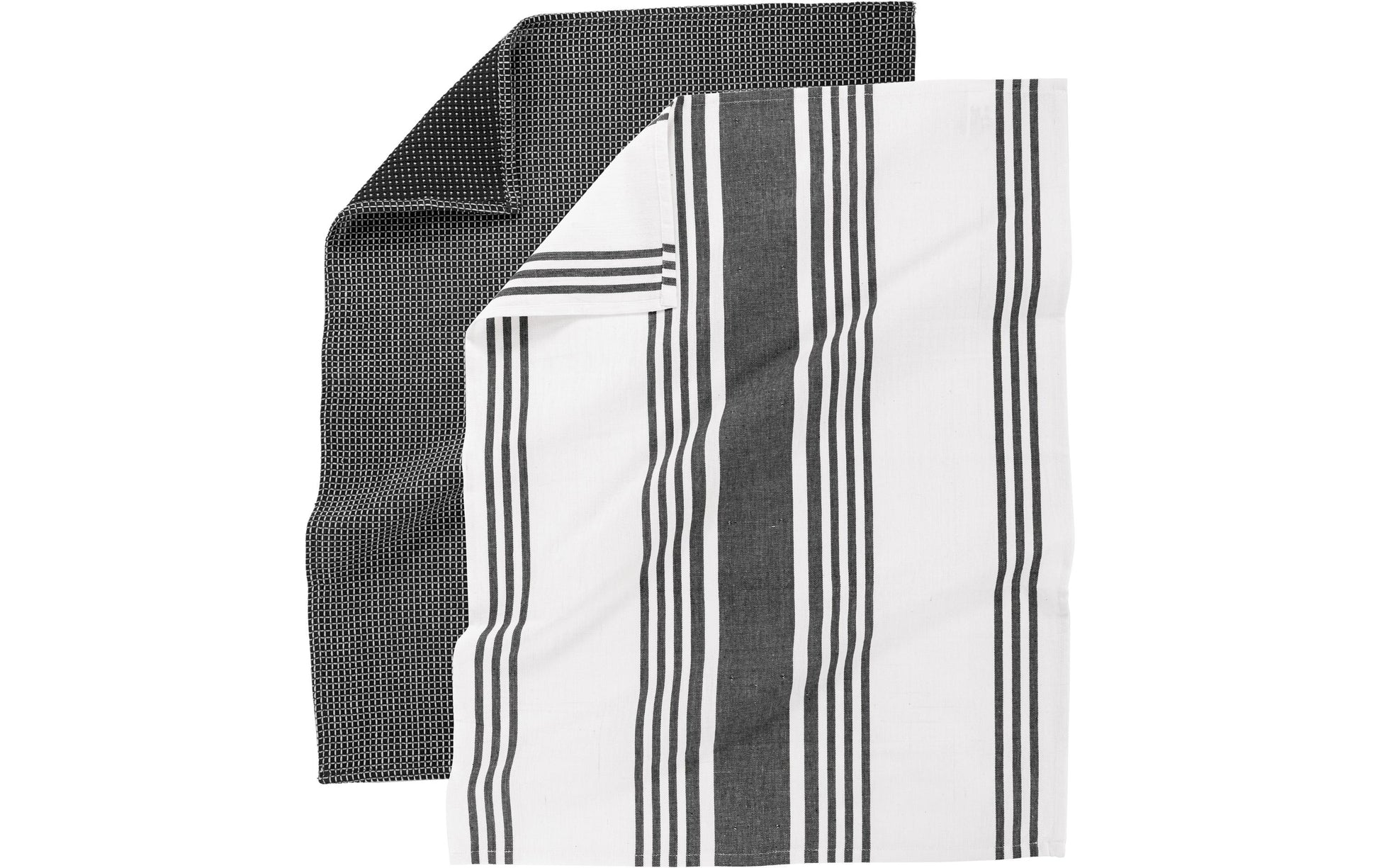 Tiseco Geschirrtücher 4er-Set, 50 × 70 cm, Baumwolle, Schwarz/Weiss