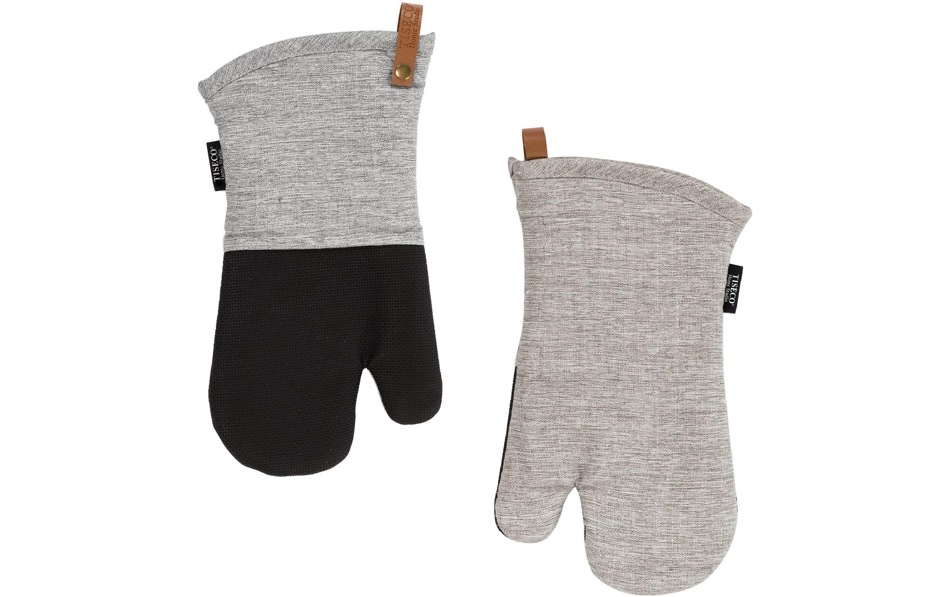 Tiseco HERCULES – Ofenhandschuhe 17 × 33 cm, Baumwolle, Grau, 2 Stk., rutschfest