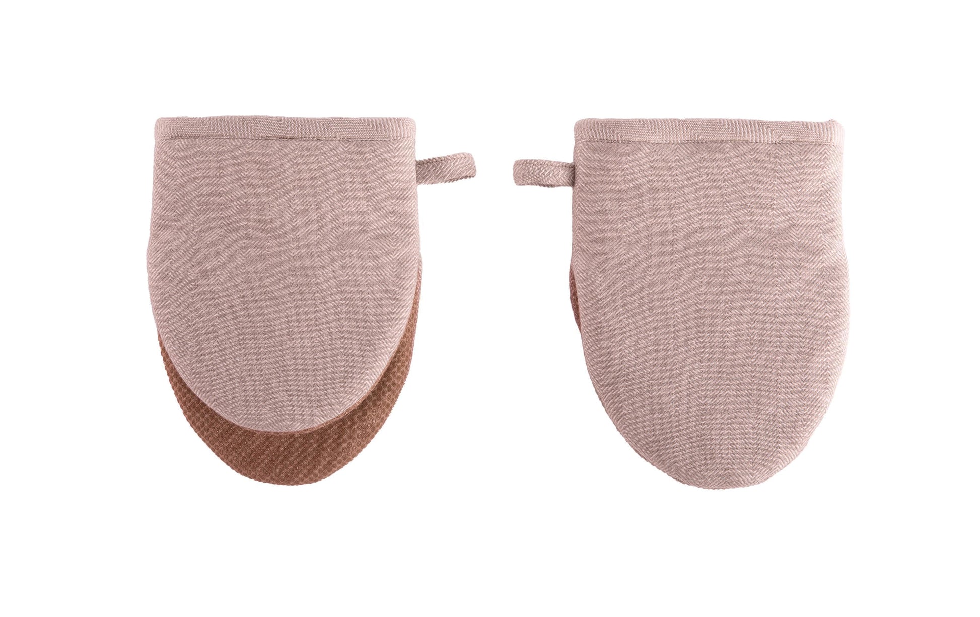 Tiseco Ofenhandschuhe 14 × 20 cm, Baumwolle, Altrosa, 2 Stk., Rutschfest