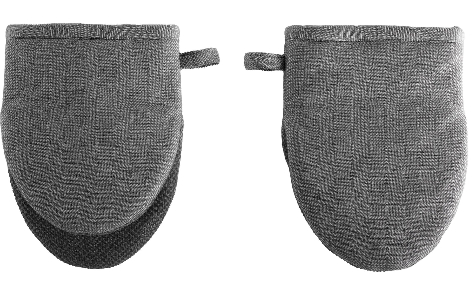 Tiseco Ofenhandschuhe 14 × 20 cm, Baumwolle, rutschfest, schwarz, 2 Stk.