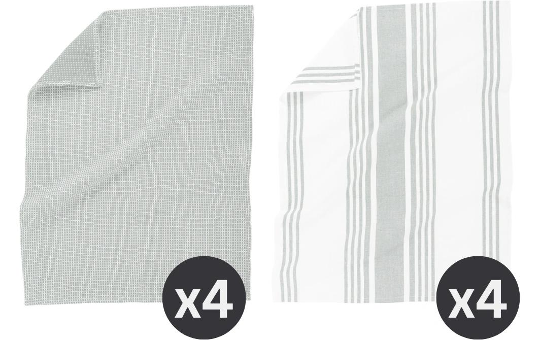 Tiseco Geschirrtuch COMBO – assortiert – 50 × 70 cm – Baumwolle – 4er-Set
