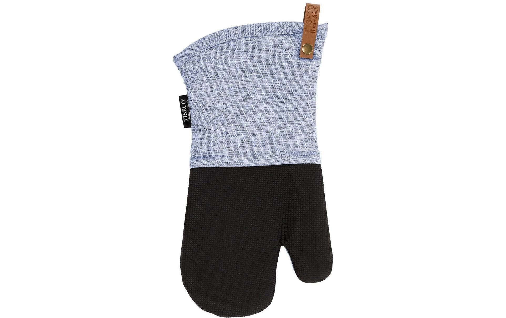 Tiseco Ofenhandschuh, 17 × 33 cm, Baumwolle, Blau, 2 Stk., Rutschfest, Waschbar