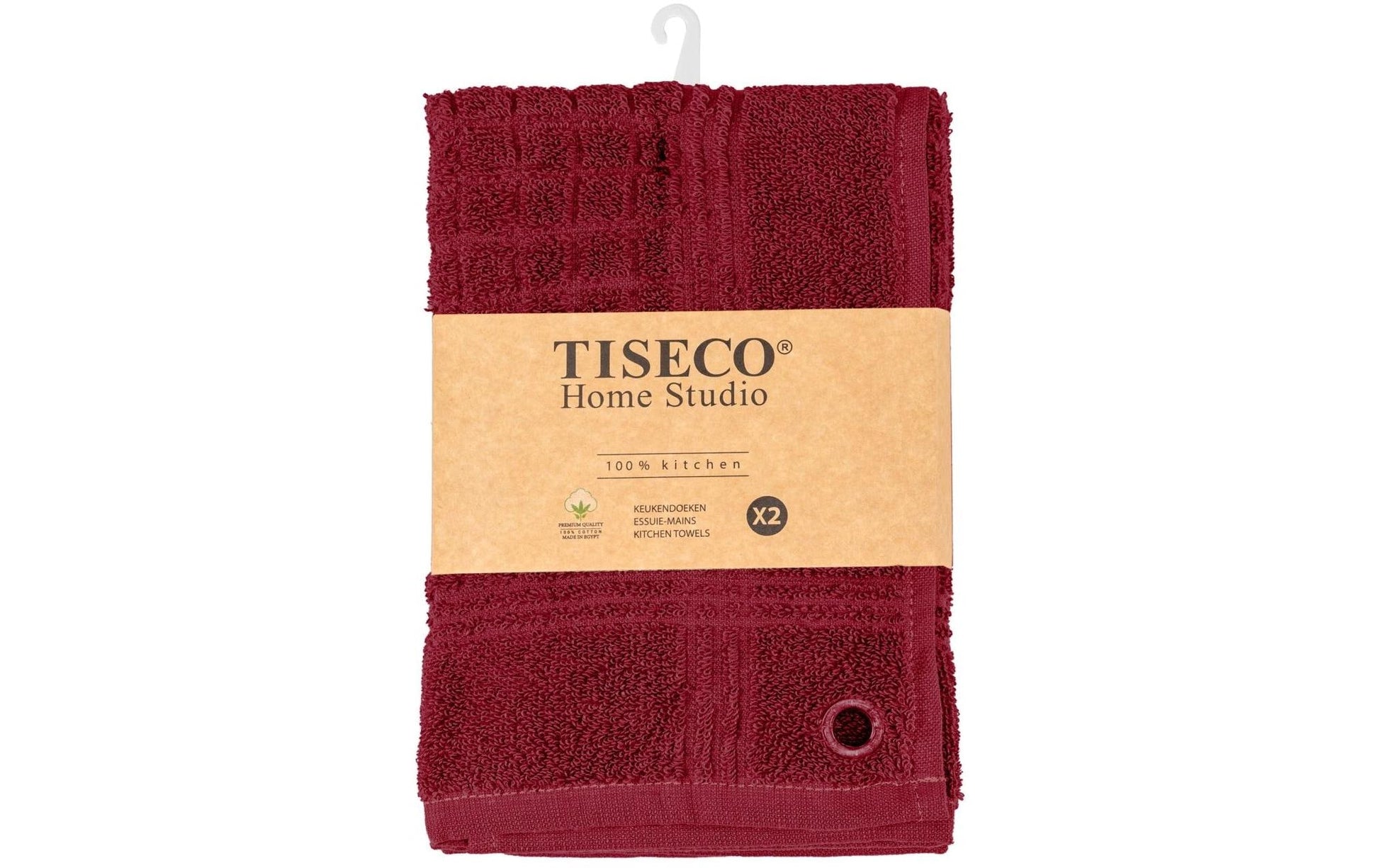 Tiseco Geschirrtuch Pharao – Rot – 50 × 50 cm – Baumwolle – 2er-Set