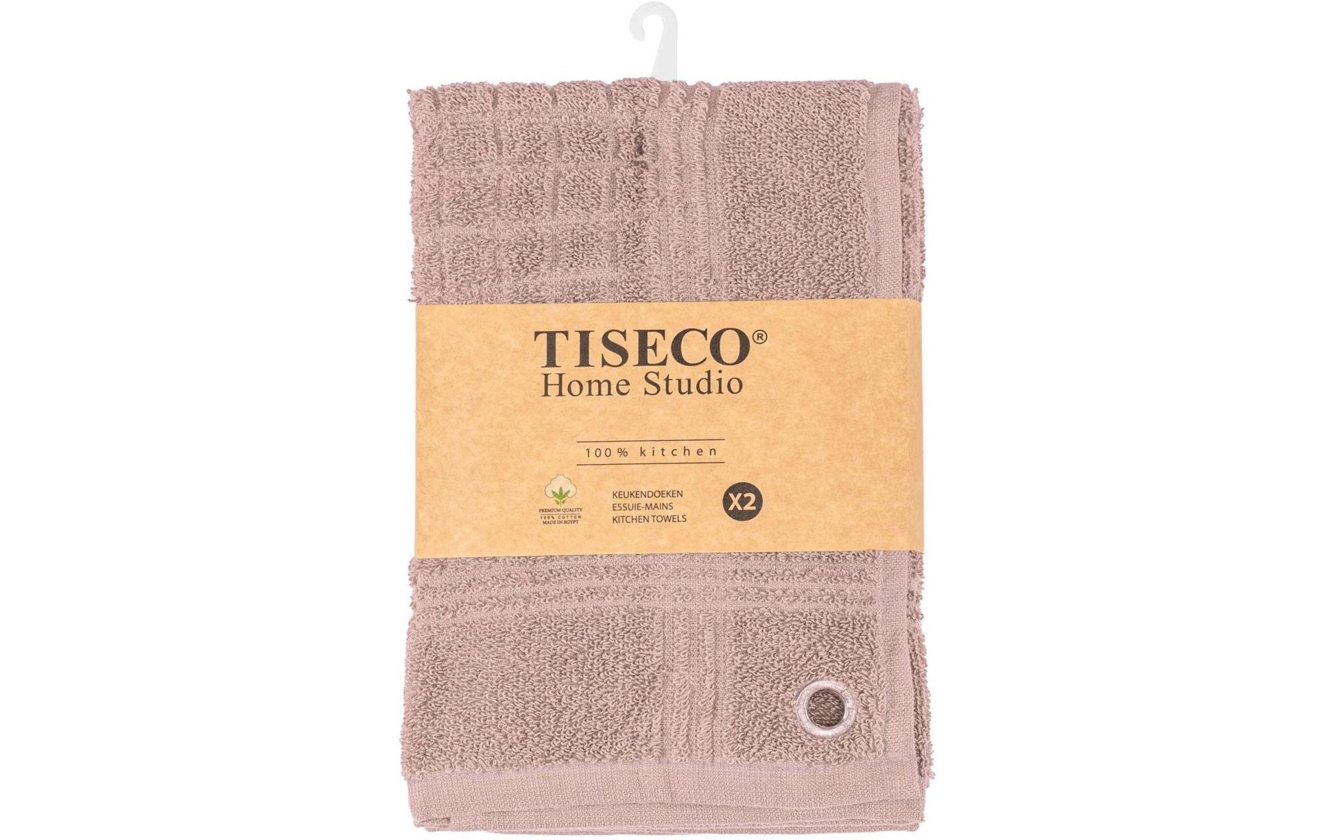 Tiseco Geschirrtuch Pharao – Altrosa, 50 × 50 cm, Baumwolle, 2er-Set