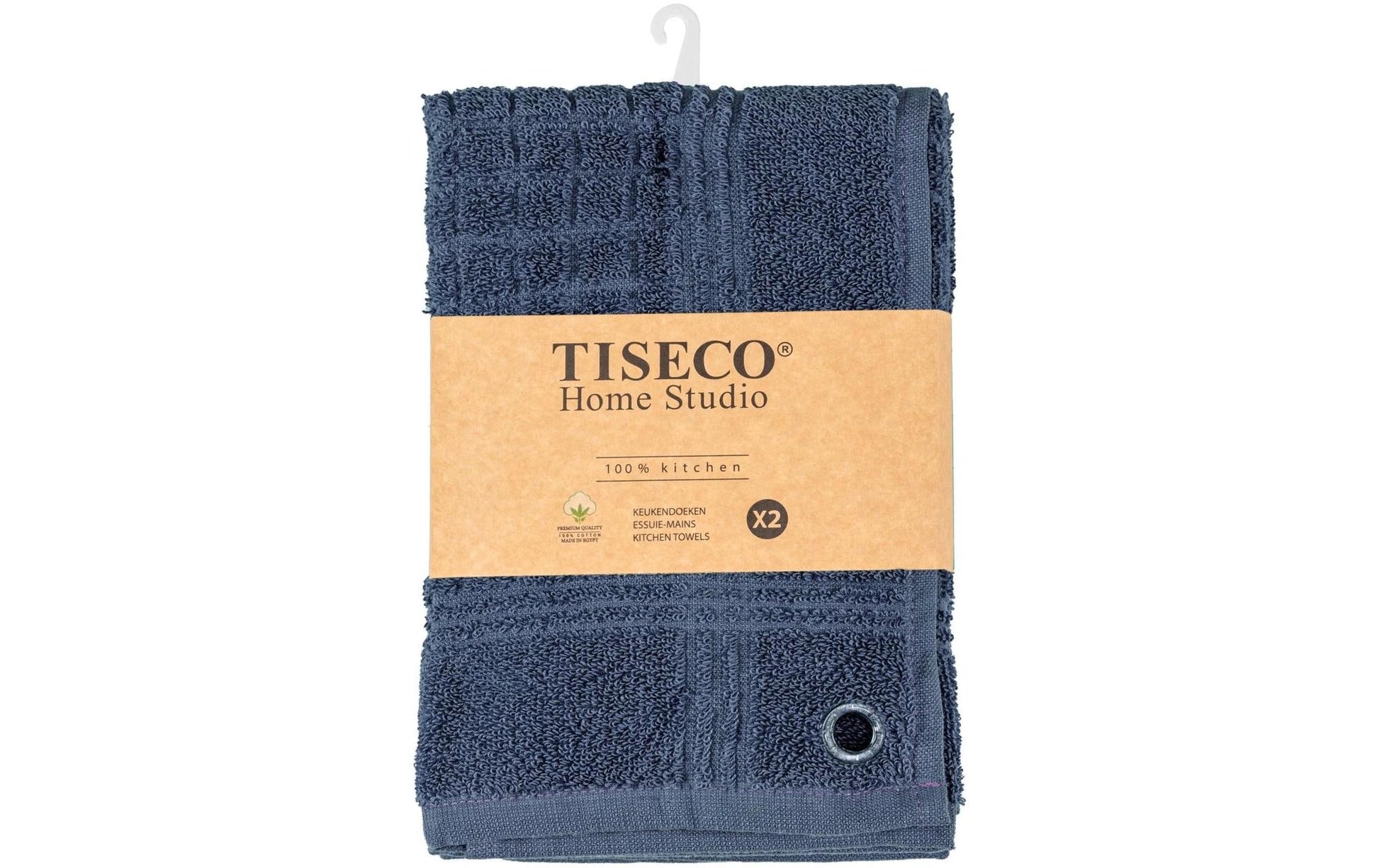 Tiseco Geschirrtücher 2er-Set, 50 × 50 cm, Baumwolle, Dunkelblau