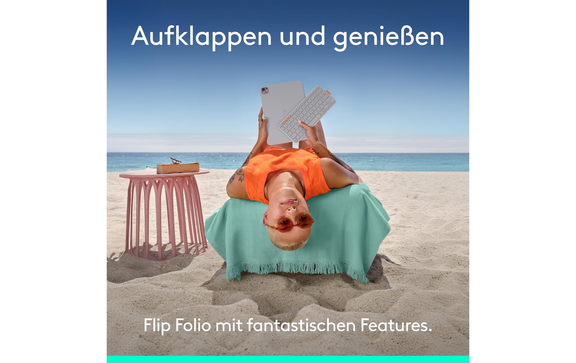 Logitech Tastatur-Case für iPad Pro & Air 11", iPad Air 10,9" (5. Gen.) – Bluetooth, QWERTZ (CH) – Hellgrau